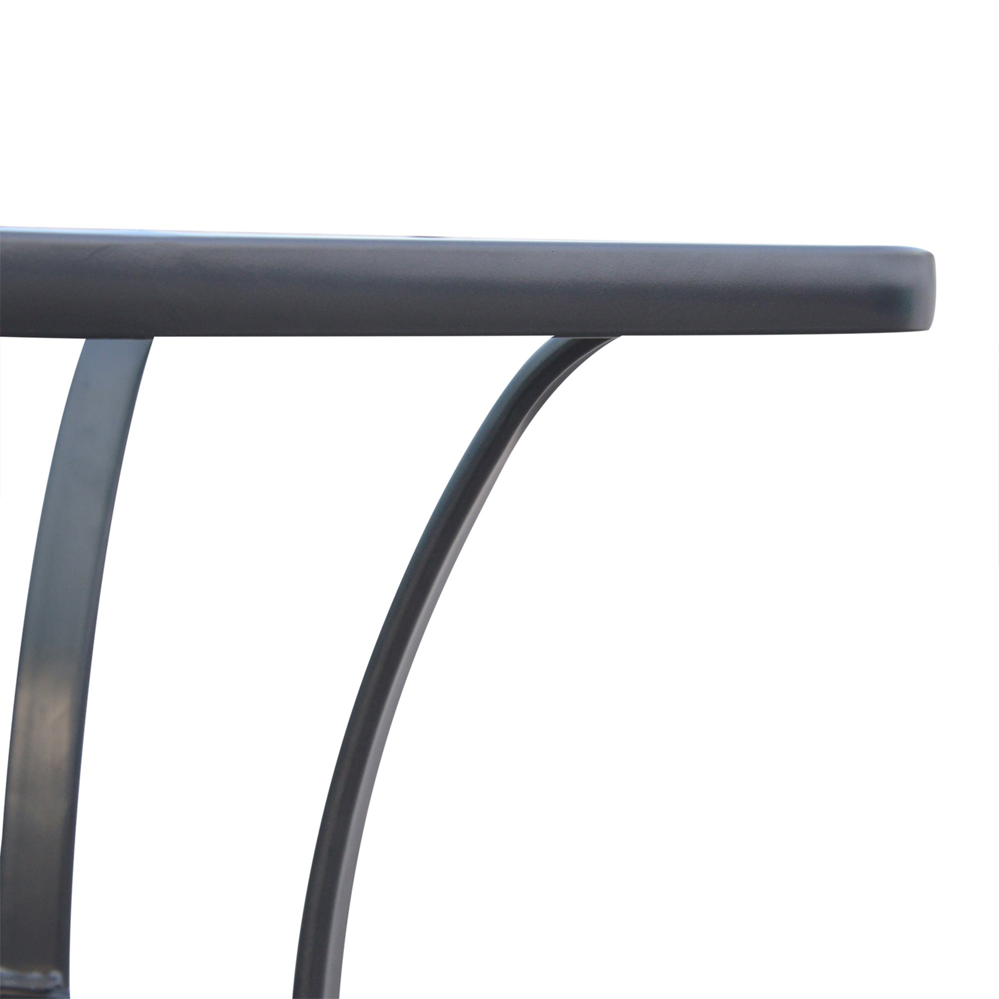 Outsunny Square Garden Table, Outdoor Coffee Table with Tempered Glass Top, Bar Bistro Dining Table, Metal Frame for Patio, Balcony, 68.5 x 68.5 x 84cm - North Peak Garden Furniture