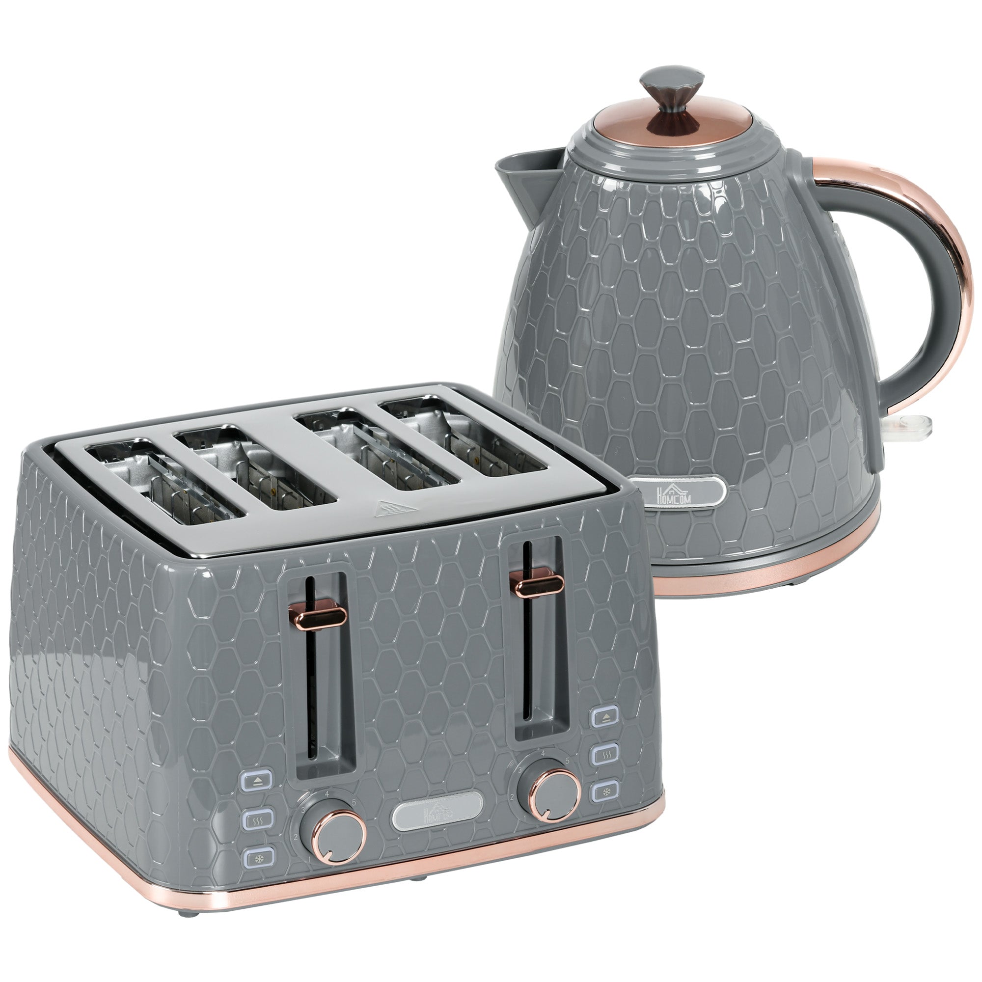 HOMCOM 3kW Rapid Boil Honeycomb Kettle - Grey - North Peak Garden Furniture