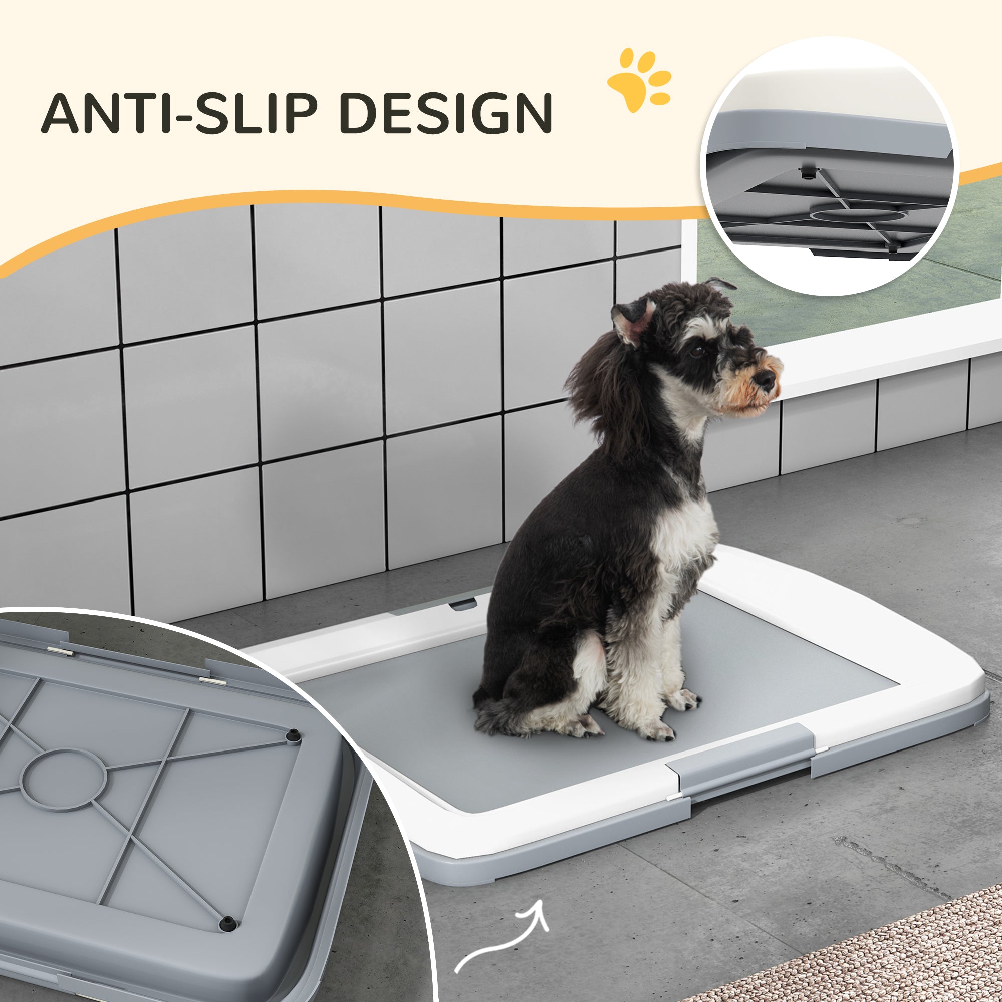 PawHut Dog Toilet Tray for Training Dogs, Dog Litter Tray for Indoor, Outdoor, 63 x 49 x 6cm - North Peak Garden Furniture