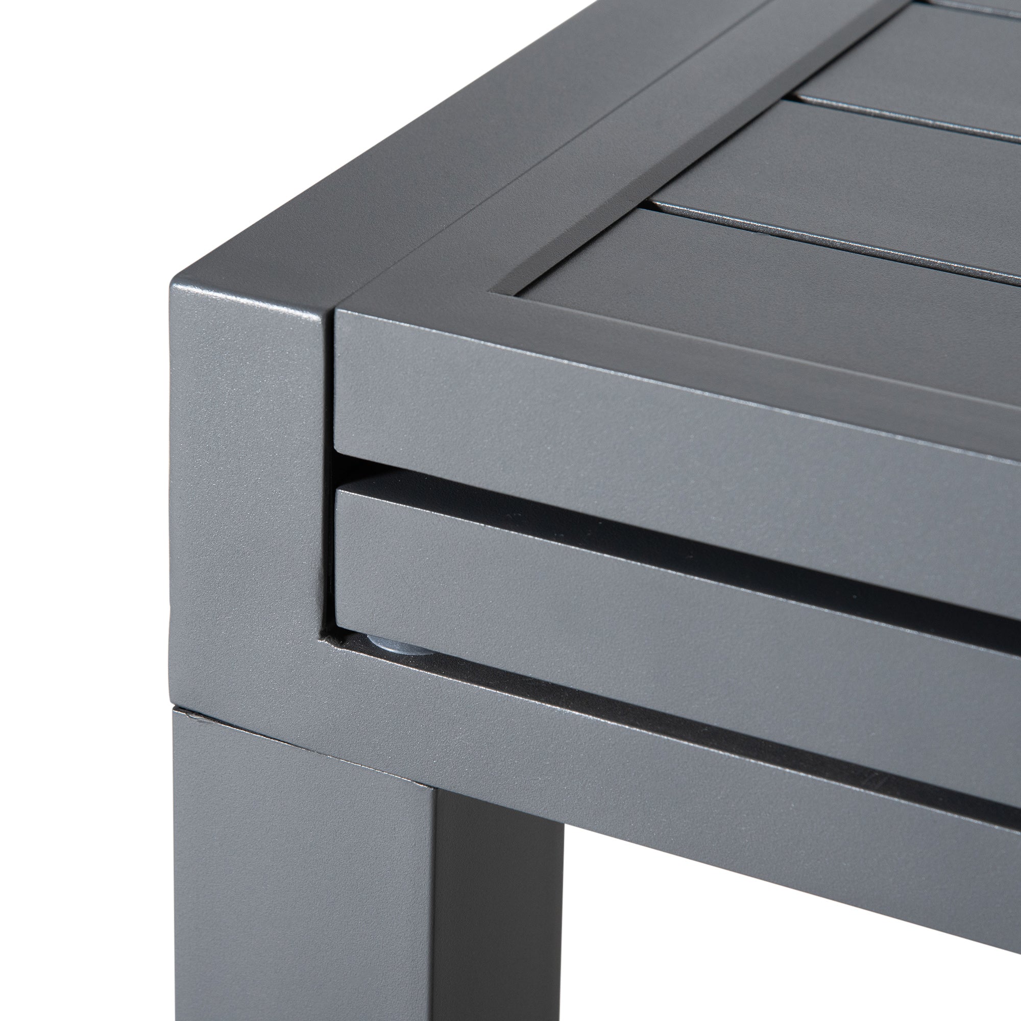 Outsunny Extendable Garden Table 135-270cm x 90cm x 75cm, 10 Seater Outdoor Dining Table with Aluminium Frame for Lawn, Balcony and Backyard, Grey - North Peak Garden Furniture