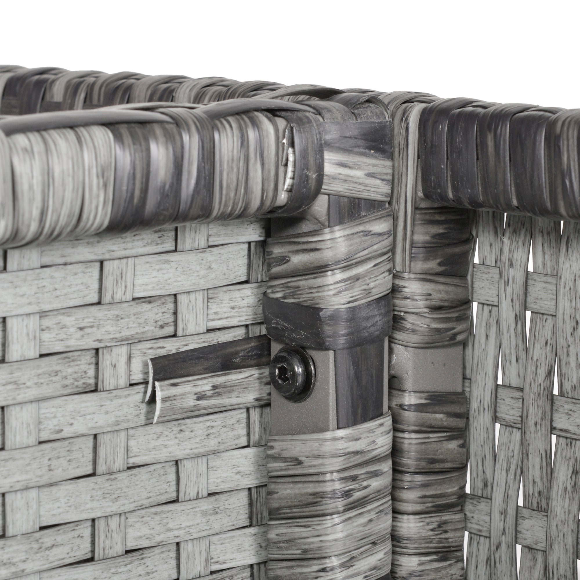 Outsunny 8-Seater Rattan Dining Set Garden Furniture Cushion Seat Woven Rattan Grey - North Peak Garden Furniture