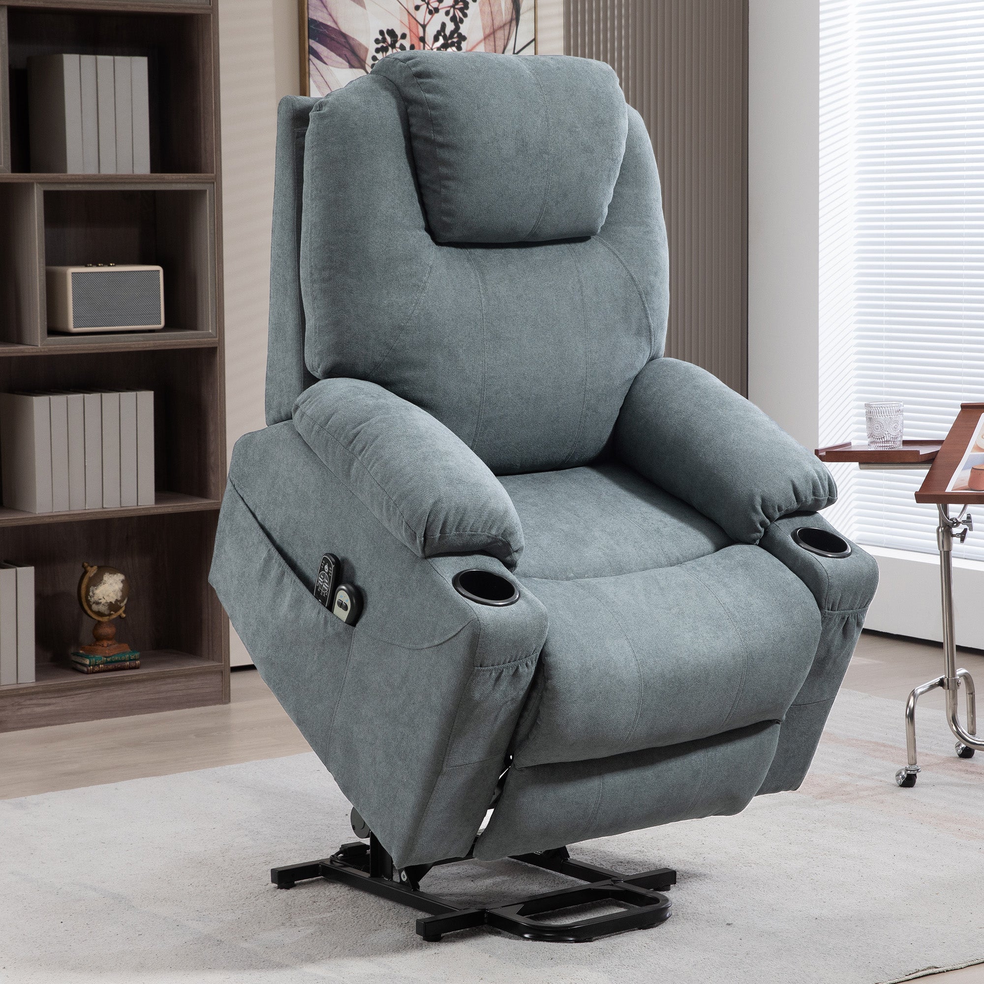 HOMCOM Lift-And-Recline Massage Armchair, with Heat - Grey