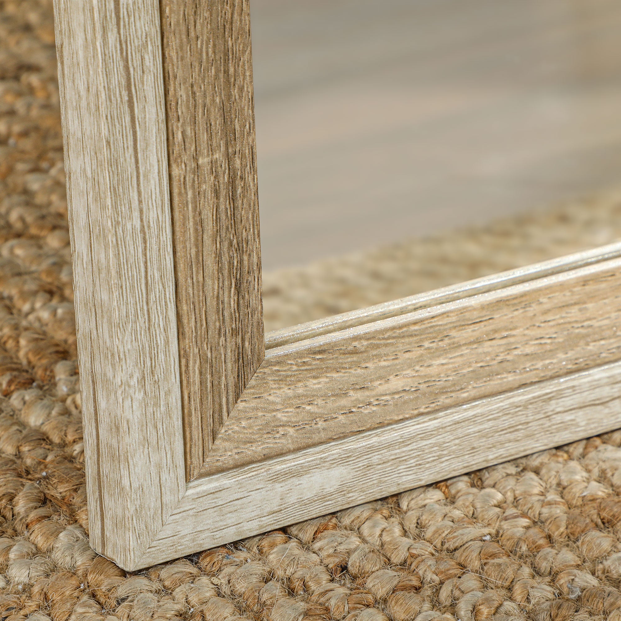 HOMCOM 162.6 cm Two-Tone Full Length Mirror - White/Oak-Tone - North Peak Garden Furniture