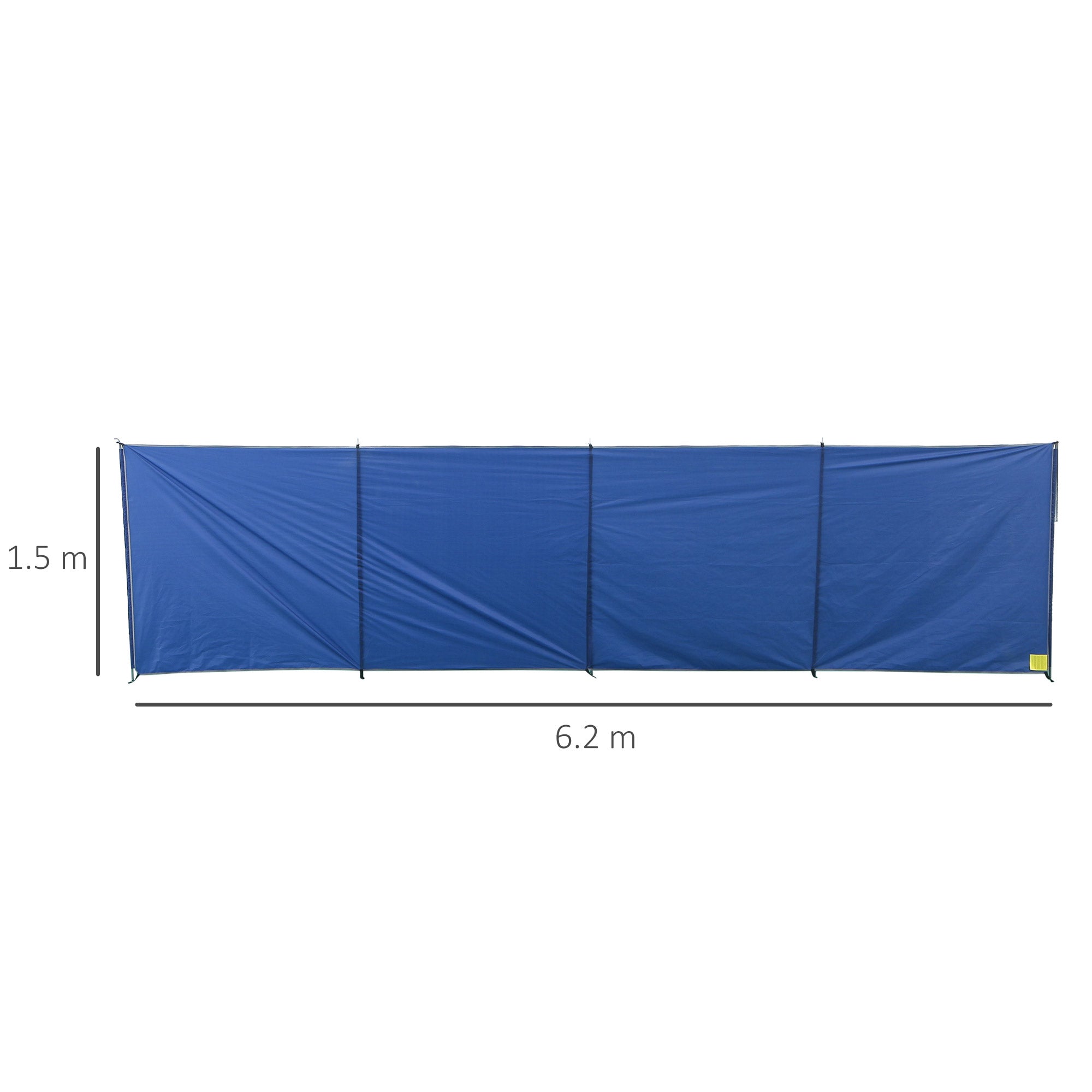 Outsunny Camping Windbreak, Foldable Portable Wind Blocker w/ Carry Bag and Steel Poles, Beach Sun Screen Shelter Privacy Wall, 620cm x 150cm - North Peak Garden Furniture