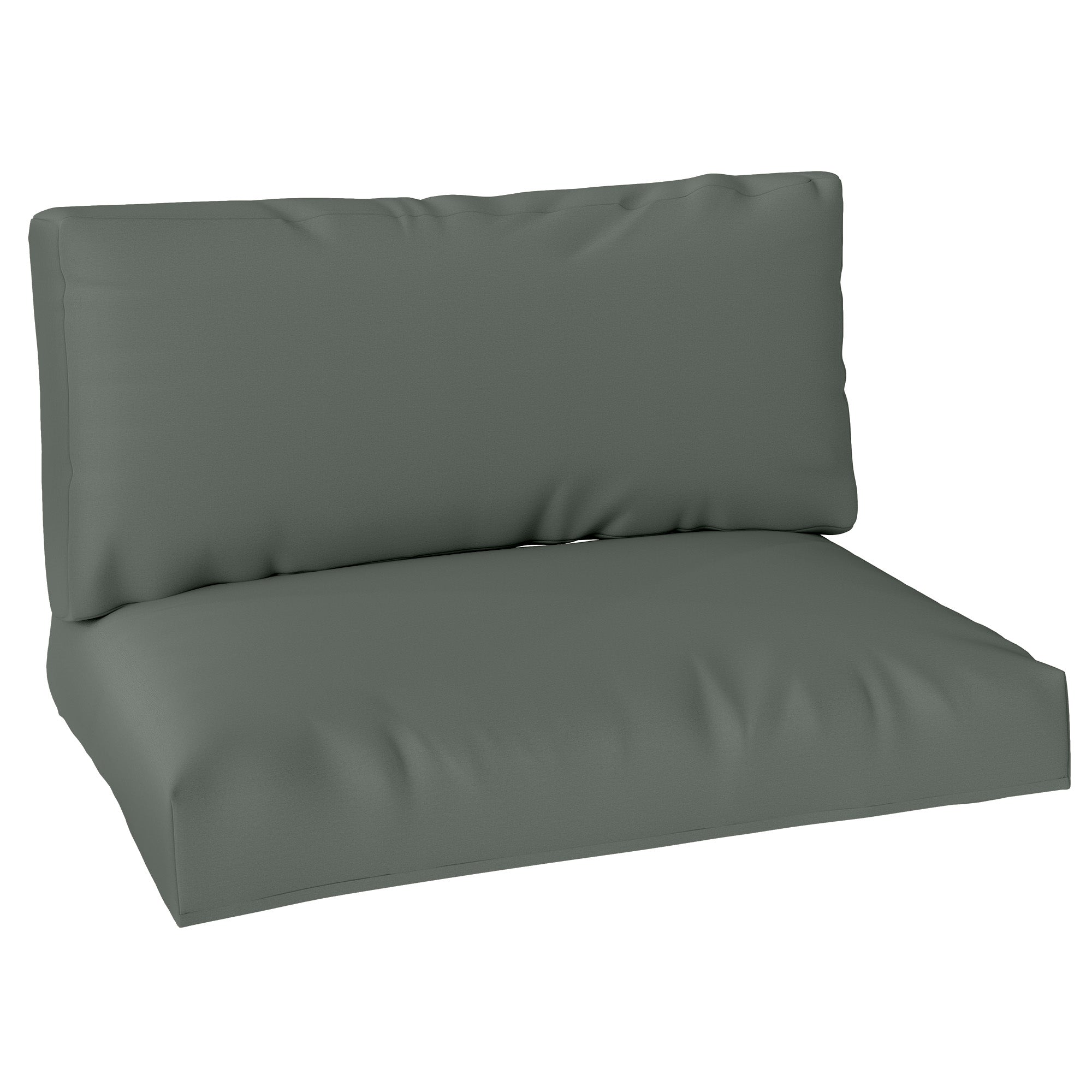 Outsunny 2 Seater Pallet Furniture Cushions Pallet Cushions, UPF20+ 220gsm Fabric, 20 cm Thick Outdoor Seat Pads, Charcoal Grey - North Peak Garden Furniture