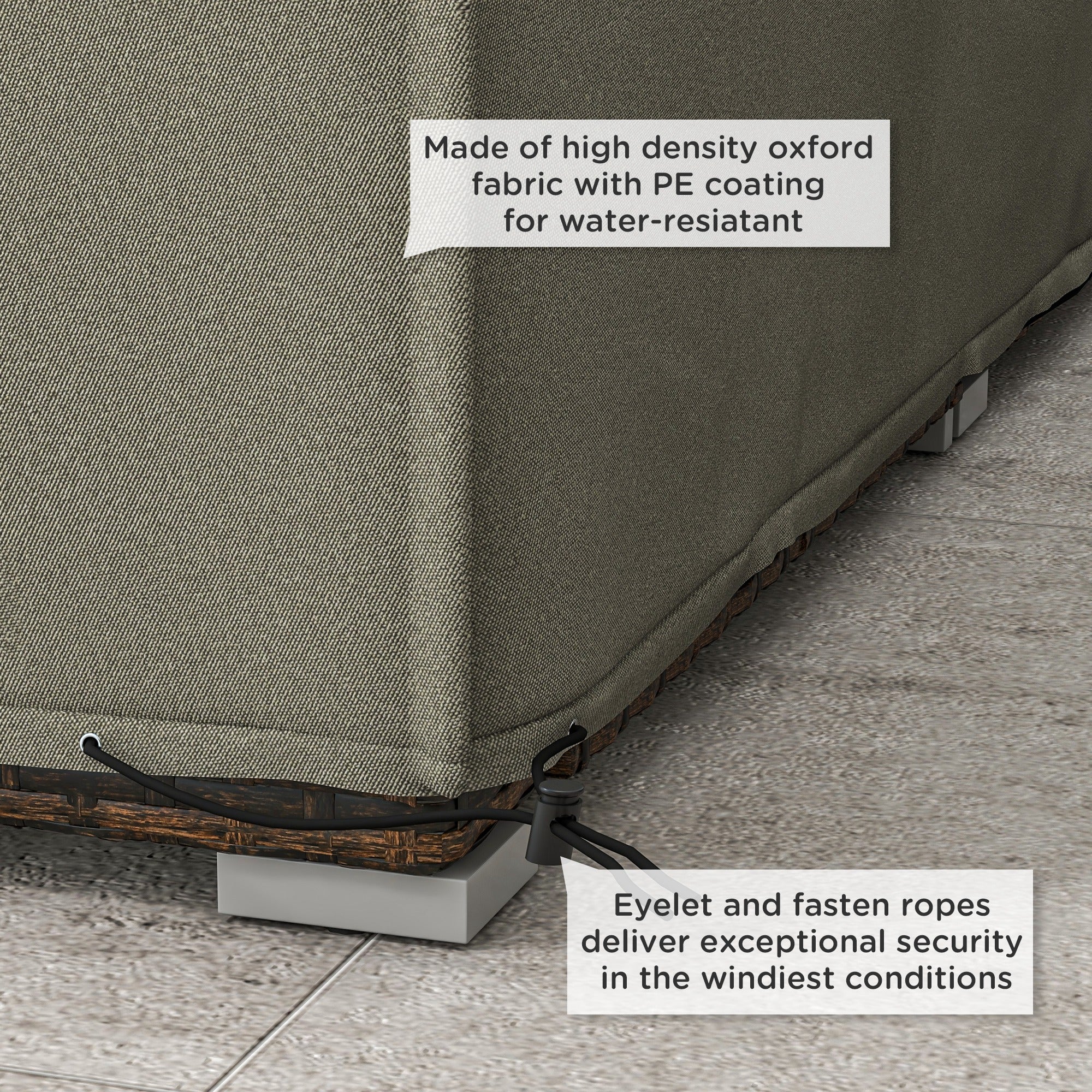Outsunny 155 x 222cm Waterproof Furniture Cover - Grey - North Peak Garden Furniture