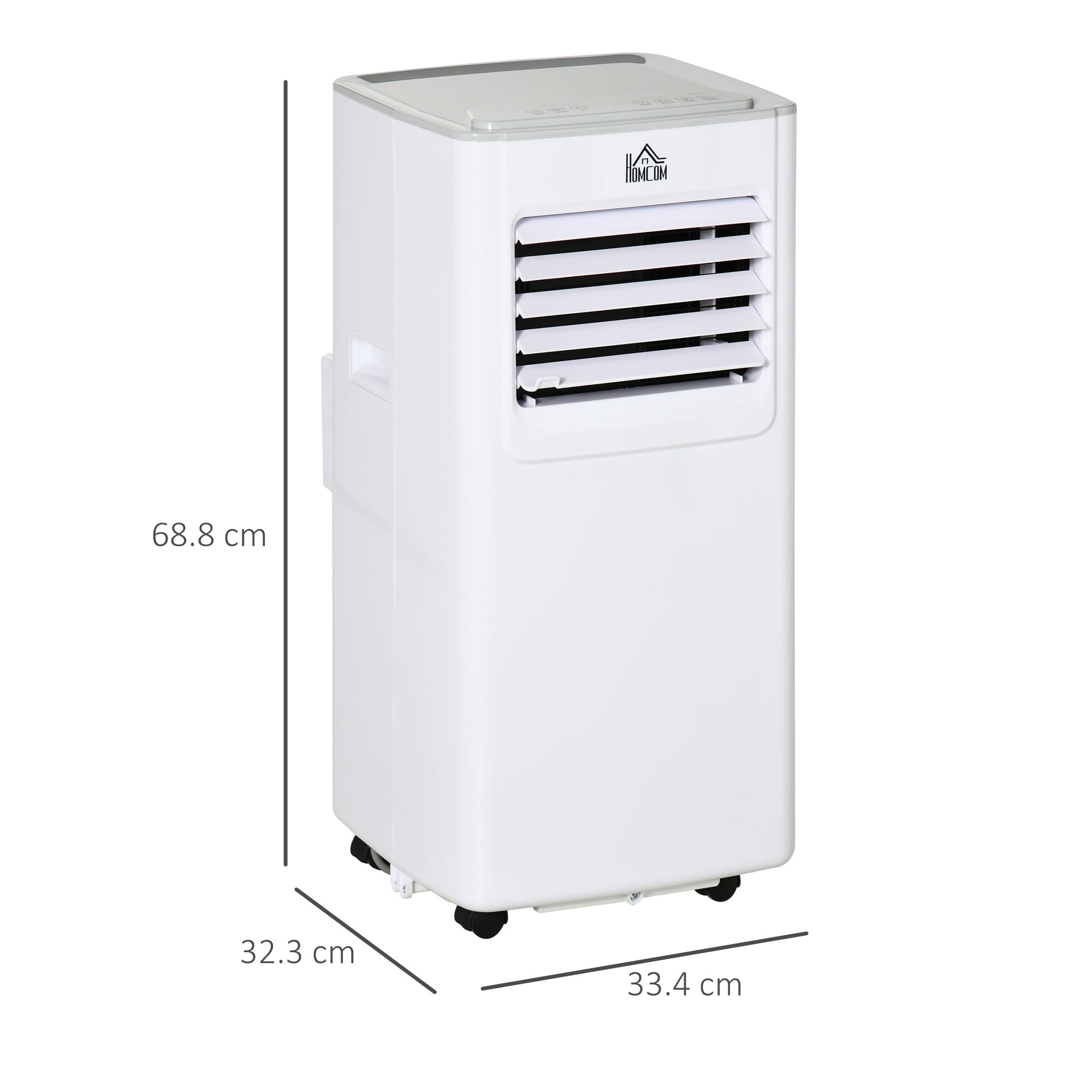 HOMCOM 7000 BTU Air Conditioning Unit, 3-in-1 Portable Air Conditioner, Dehumidifier, Cooling Fan with 2 Speeds, 24H Timer, Remote Control, LED Display, Window Venting Kit, 15m²