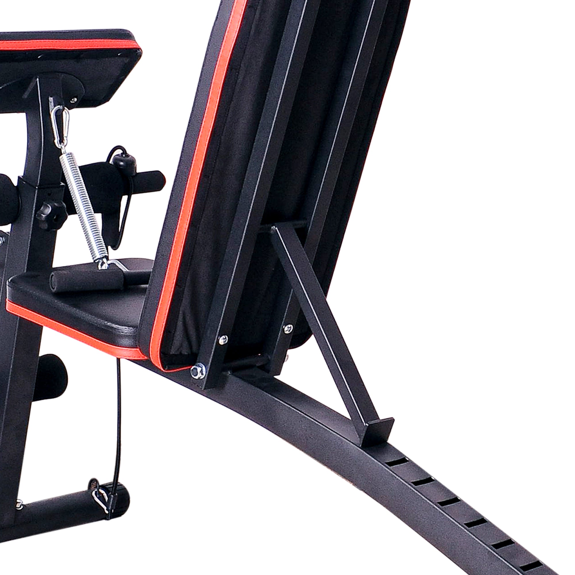 HOMCOM Foldable Weight Bench, Adjustable Strength Training Sit Up Ab Bench Incline/Decline, Red - North Peak Garden Furniture