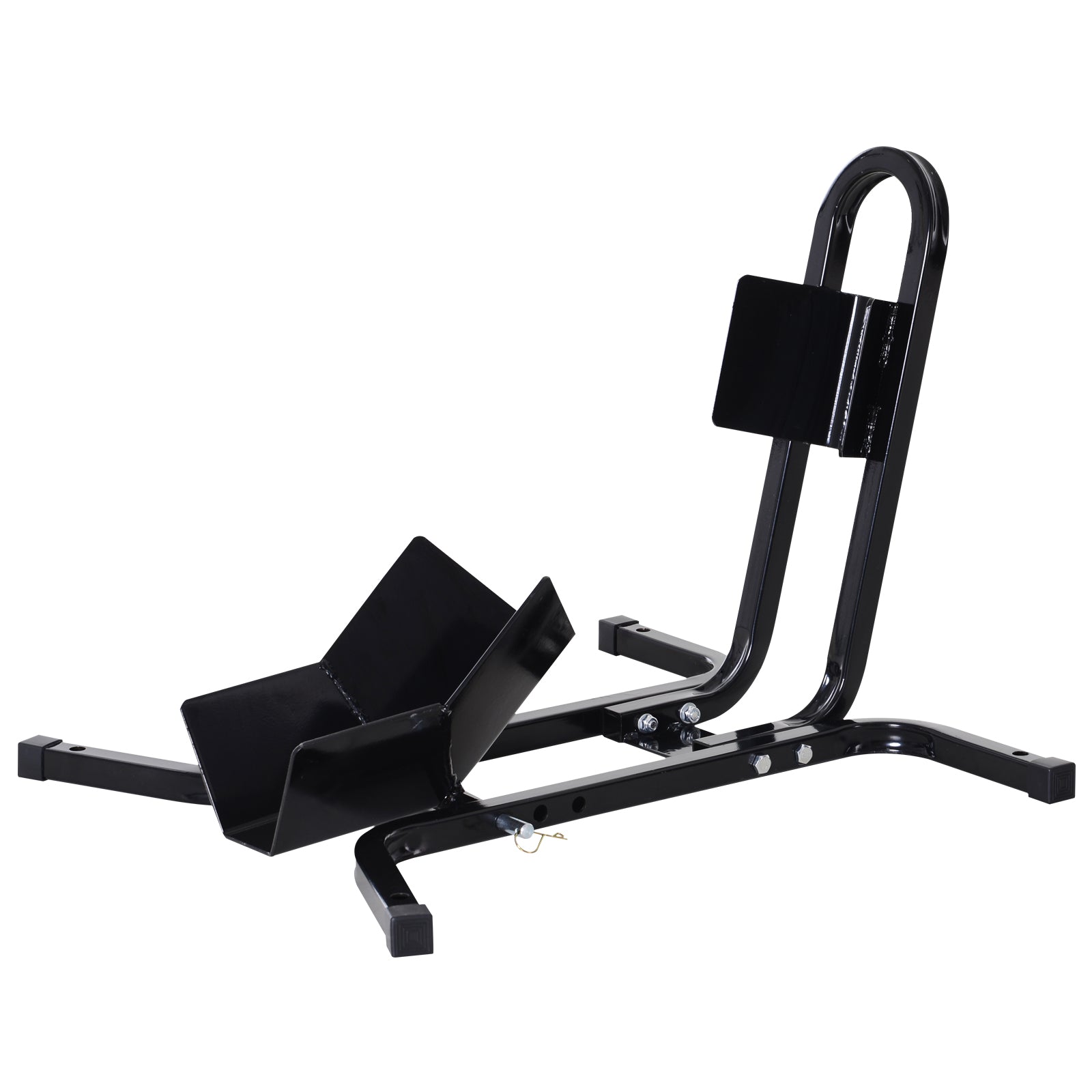 HOMCOM Metal Motorcycle Motorbike Wheel Chock Locking Stand System 17”,19”,21”/43,48,51 Cm Front Wheels Steel Adjustable Fixing Tyre Holder Support - North Peak Garden Furniture
