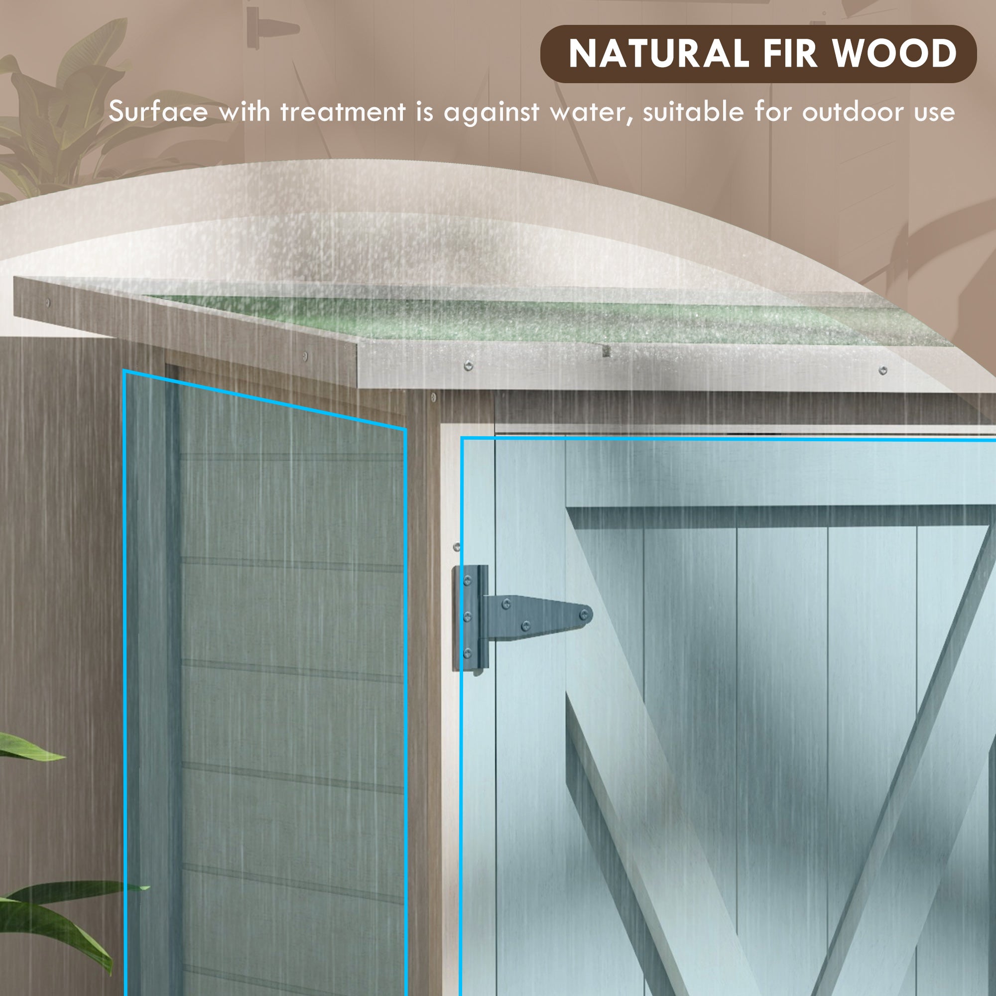 Outsunny 46.5 x 97cm Compact Wooden Storage Shed - Light Grey - North Peak Garden Furniture