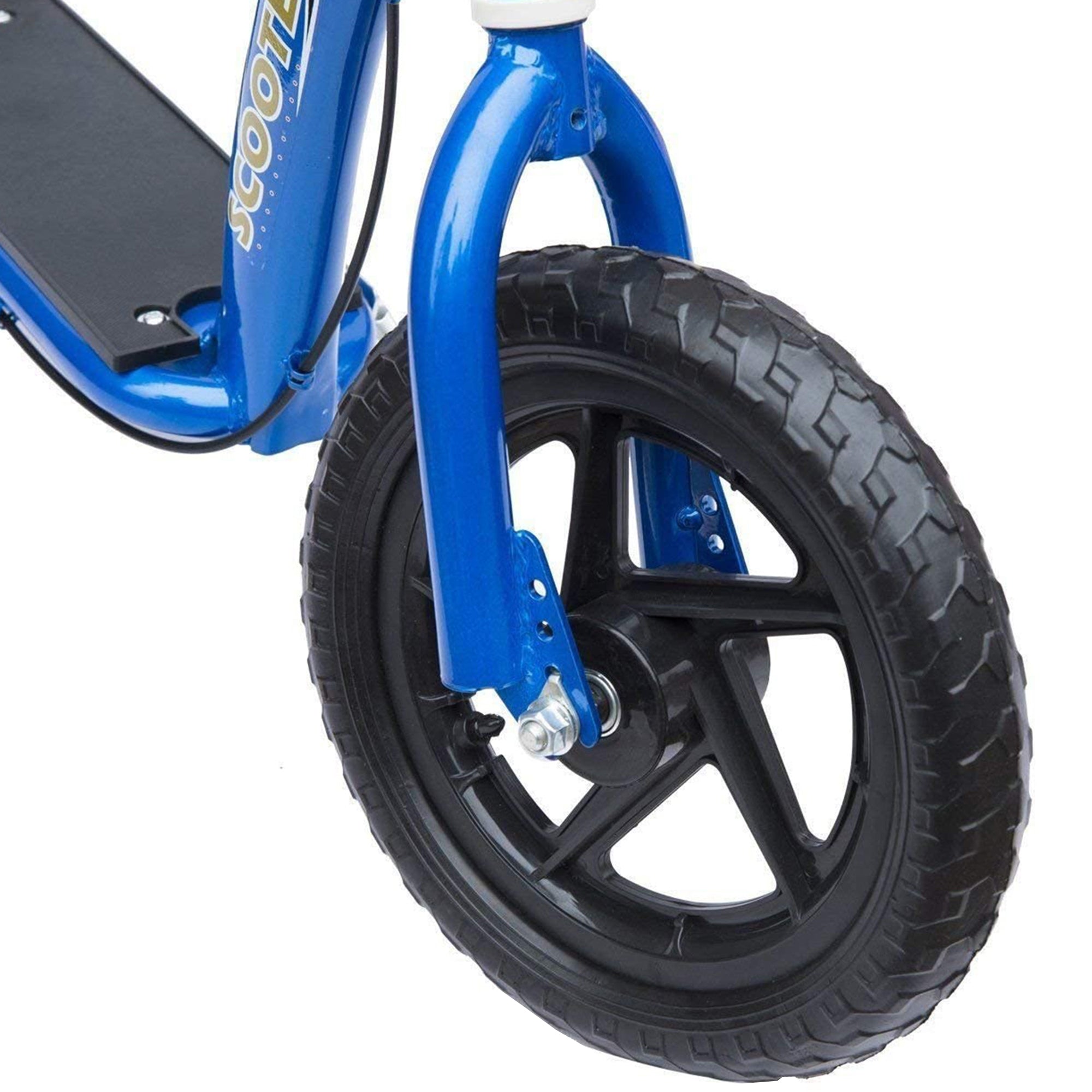 HOMCOM Teen Push Scooter, Kids Scooter w/ 12" EVA Tyres, Rear Brake, Foot Brace, Children Stunt Scooter Big Wheels Scooter for 5-12 Years Old, Blue