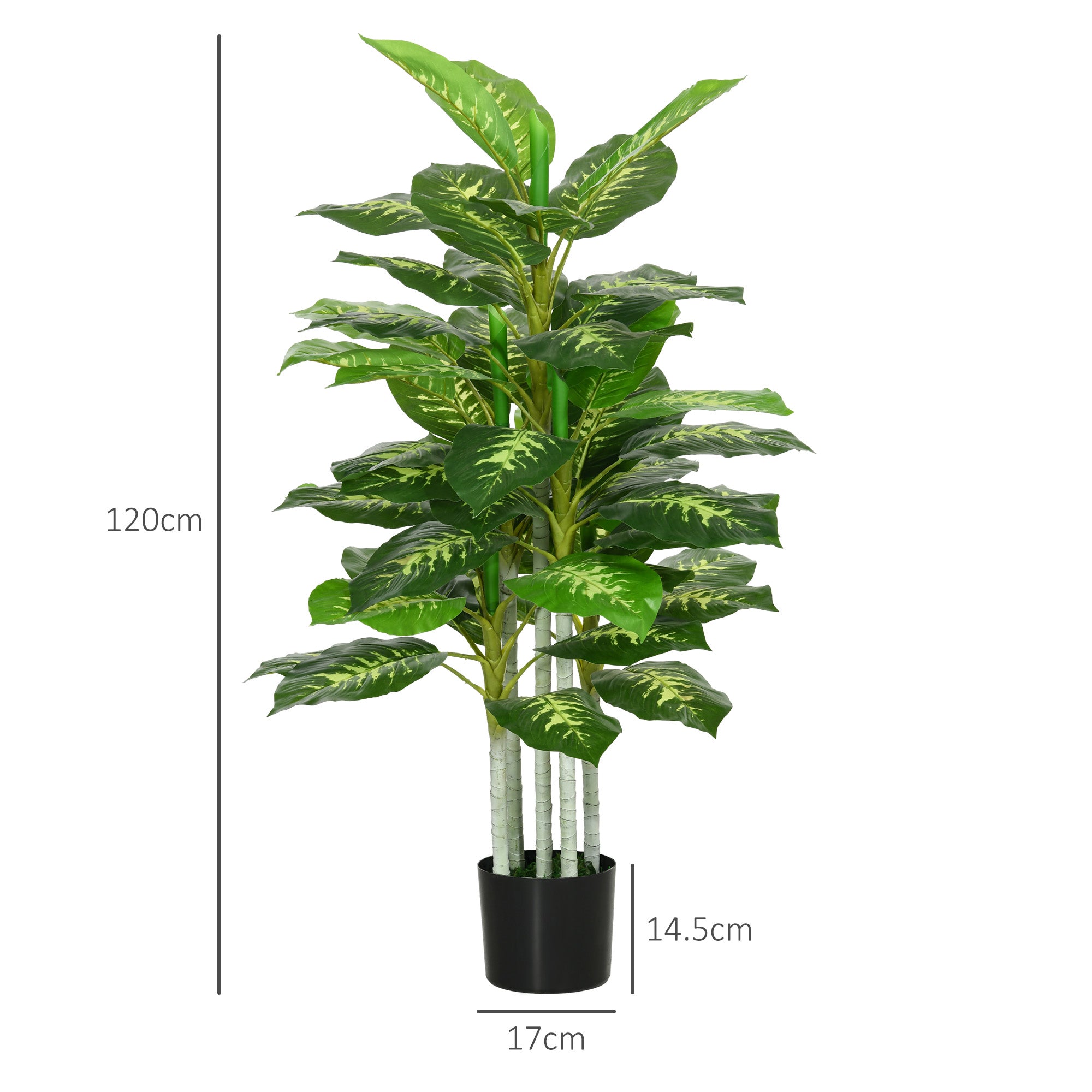 HOMCOM Artificial Evergreen Tree Fake Decorative Plant in Nursery Pot for Indoor Outdoor Decor, 120cm - North Peak Garden Furniture