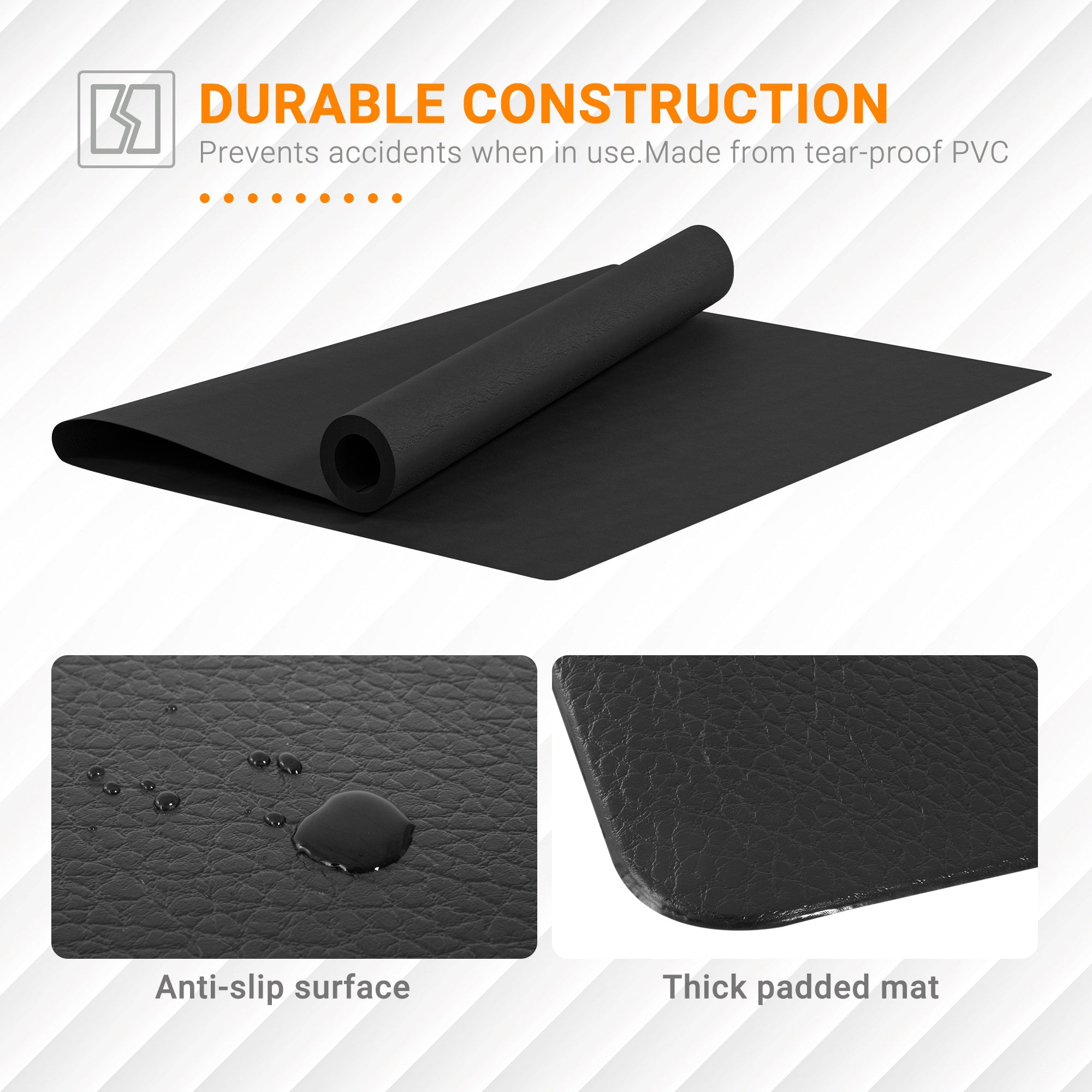 HOMCOM Multi-purpose Exercise Equipment Mat Non-slip Floor Protector Gym Fitness Training Workout Mat, 200 x 100cm - North Peak Garden Furniture