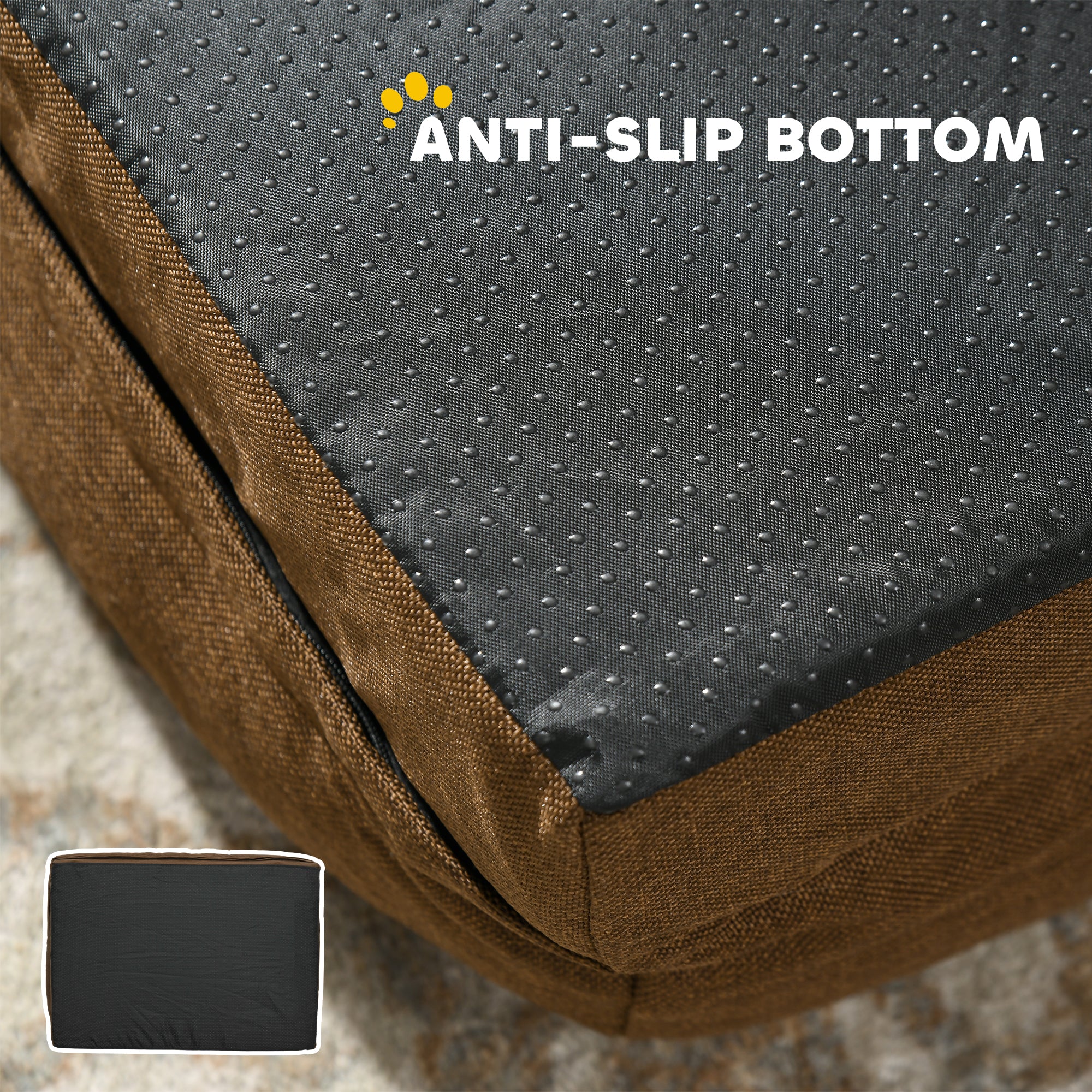 PawHut Calming Dog Bed Pet Mattress w/ Removable Cover, Anti-Slip Bottom, for Large Dogs, 120L x 80W x 22Hcm - Brown - North Peak Garden Furniture