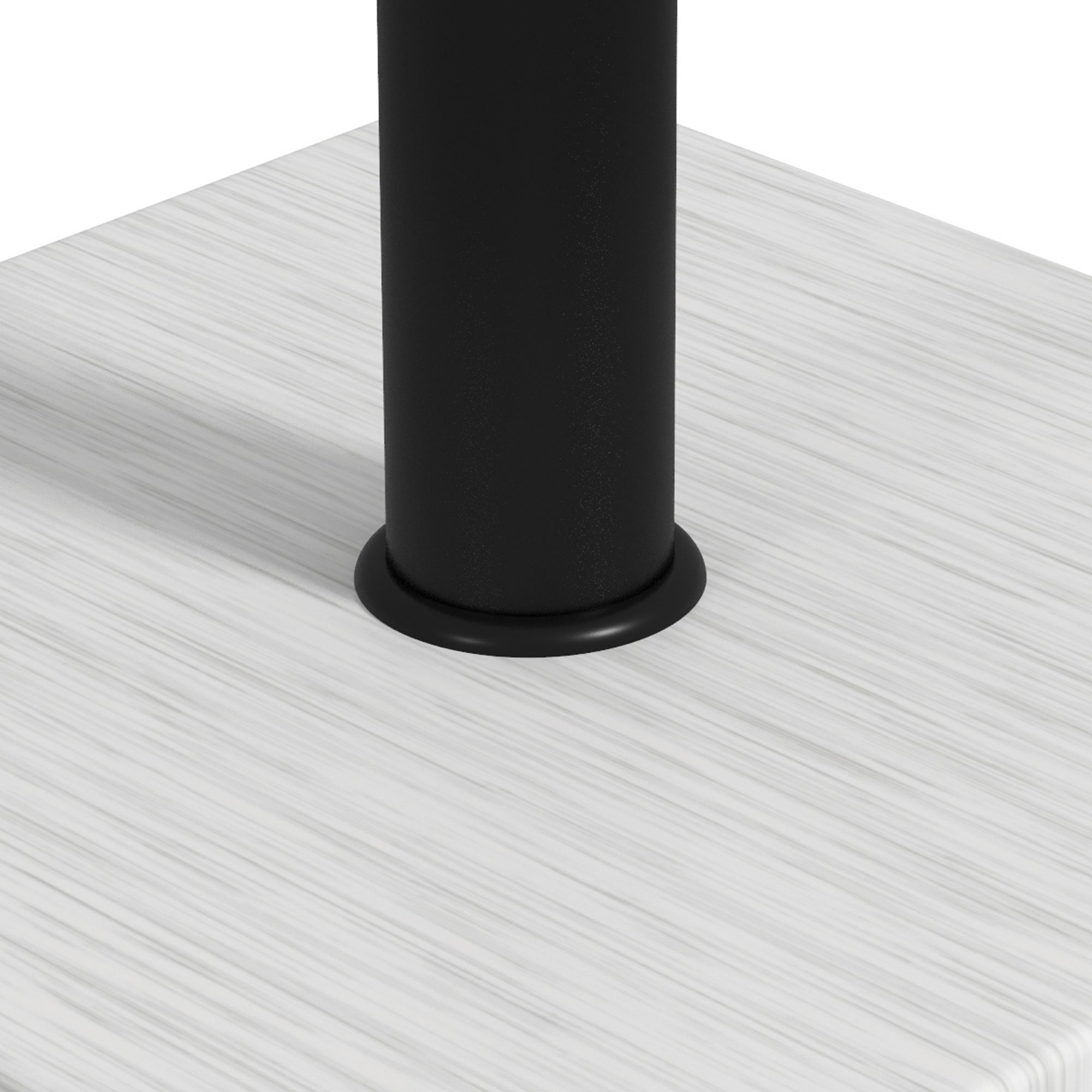 Outsunny 12kg Garden Parasol Base with Adjustable Foot Pad and Knob, Concrete Umbrella Stand with Wood Effect, Rectangular Parasol Holder for 38mm and 48mm Poles, White - North Peak Garden Furniture