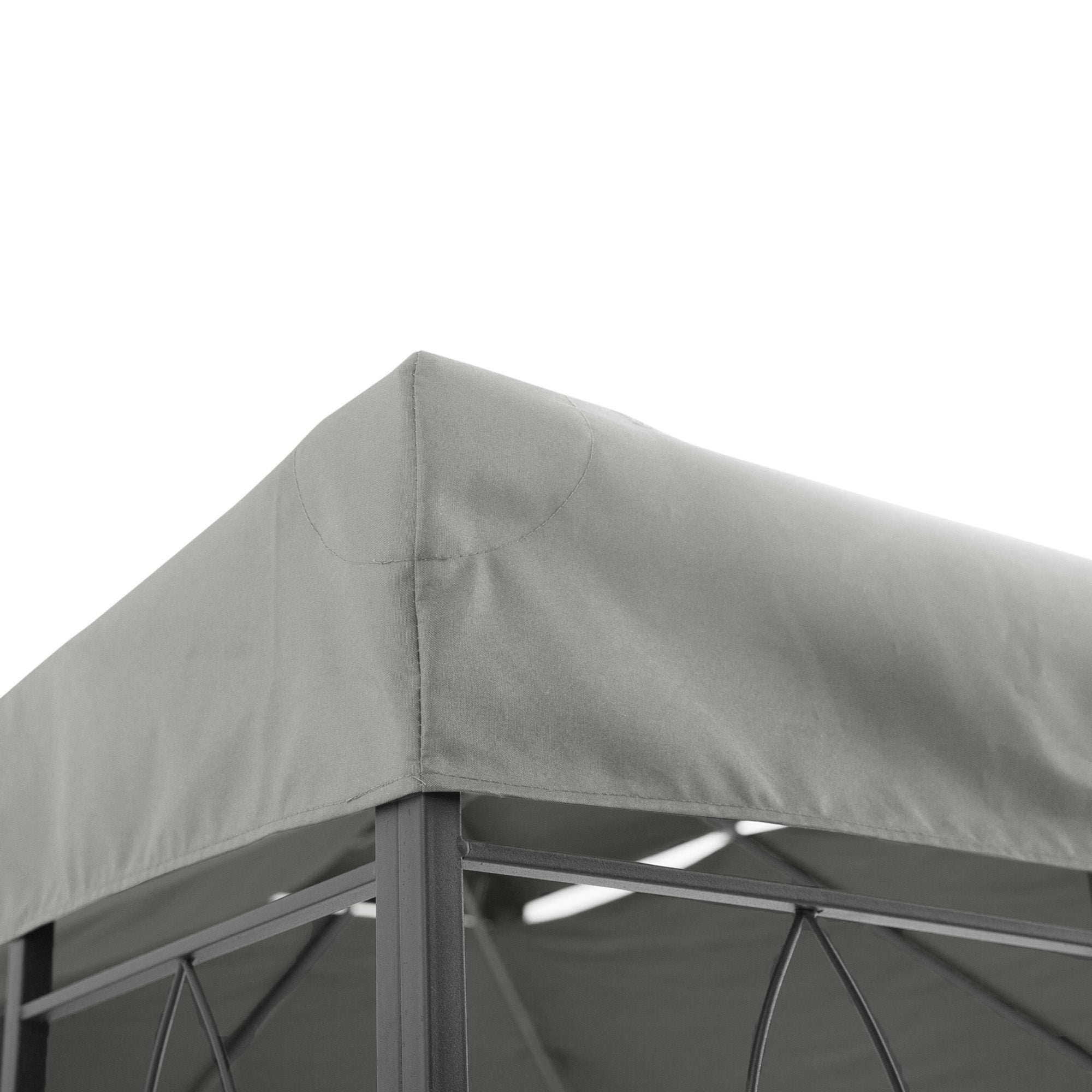 Outsunny 3x4m Gazebo Canopy Replacement Cover, 2 Tier Top Roof UV Cover Garden Patio Outdoor Sun Awning Shelters, Light Grey (TOP COVER ONLY) - North Peak Garden Furniture