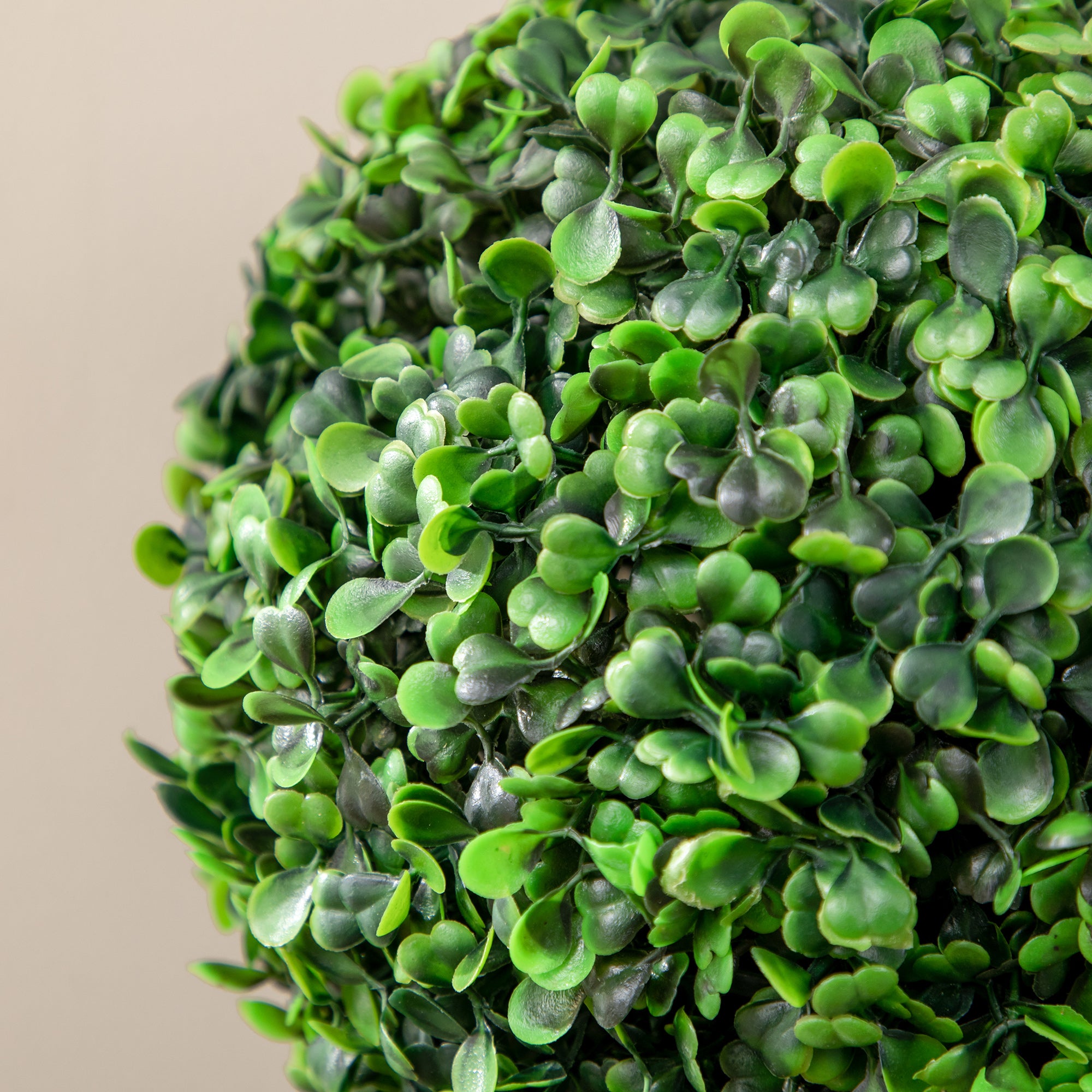 HOMCOM Set of 2 Artificial Plants Boxwood Ball Trees in Pot Fake Plants for Home Indoor Outdoor Decor, 20x20x60cm, Green - North Peak Garden Furniture