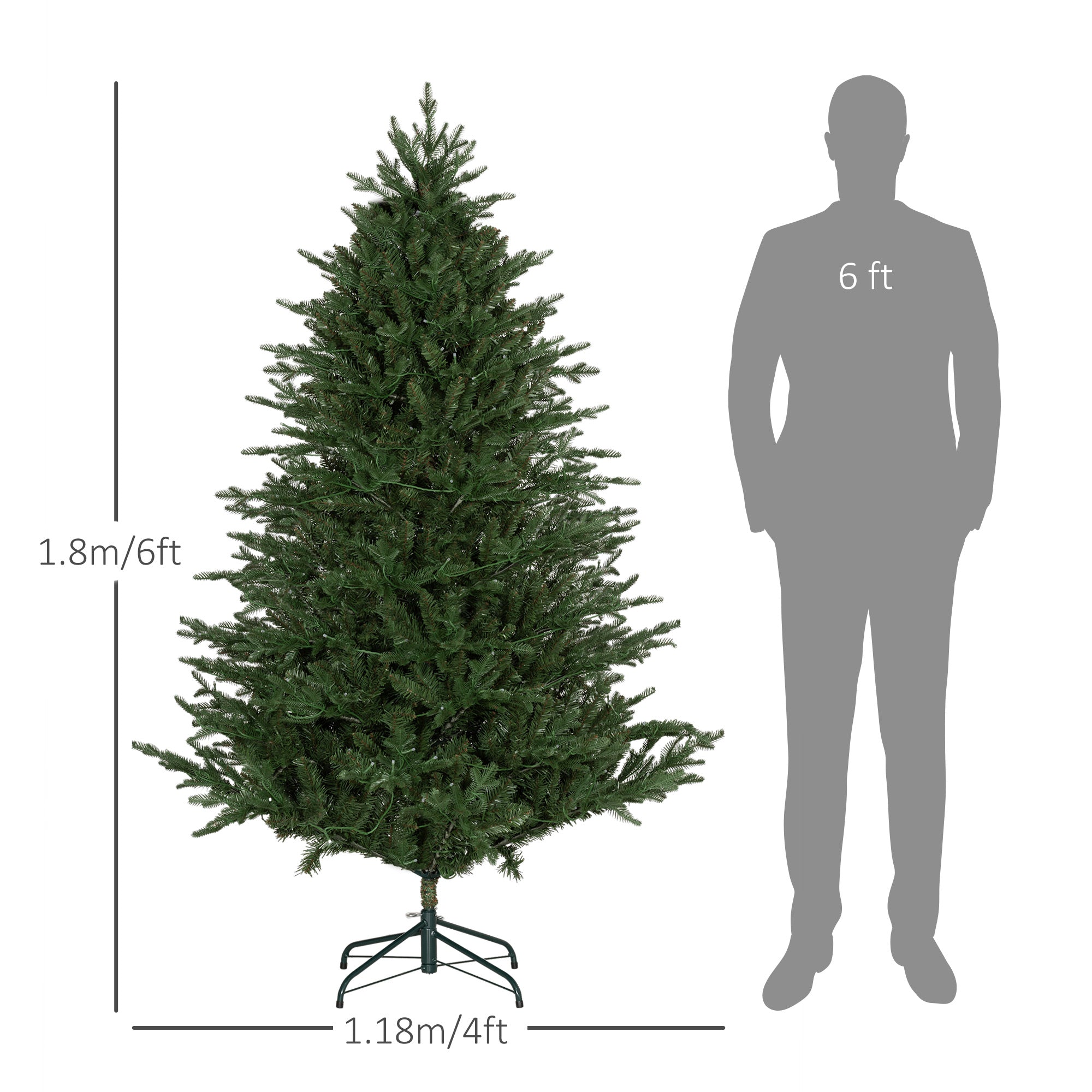 HOMCOM 6ft LED Lights Artificial Christmas Tree - North Peak Garden Furniture
