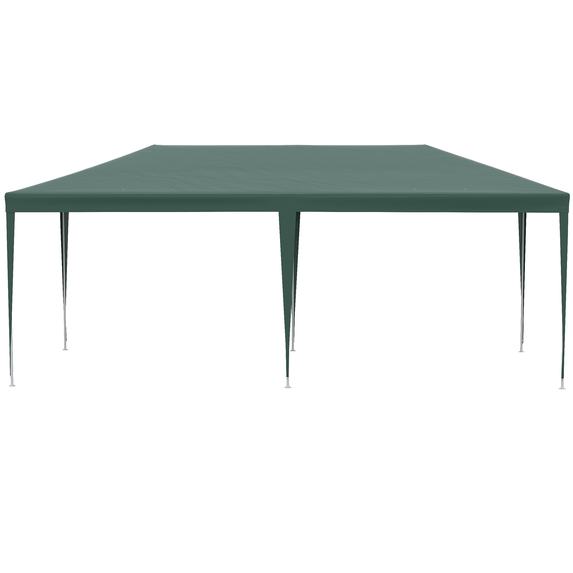 Outsunny 6x3 m Party Tent Gazebo Marquee Outdoor Patio Canopy Shelter with Windows and Side Panels, Green - North Peak Garden Furniture