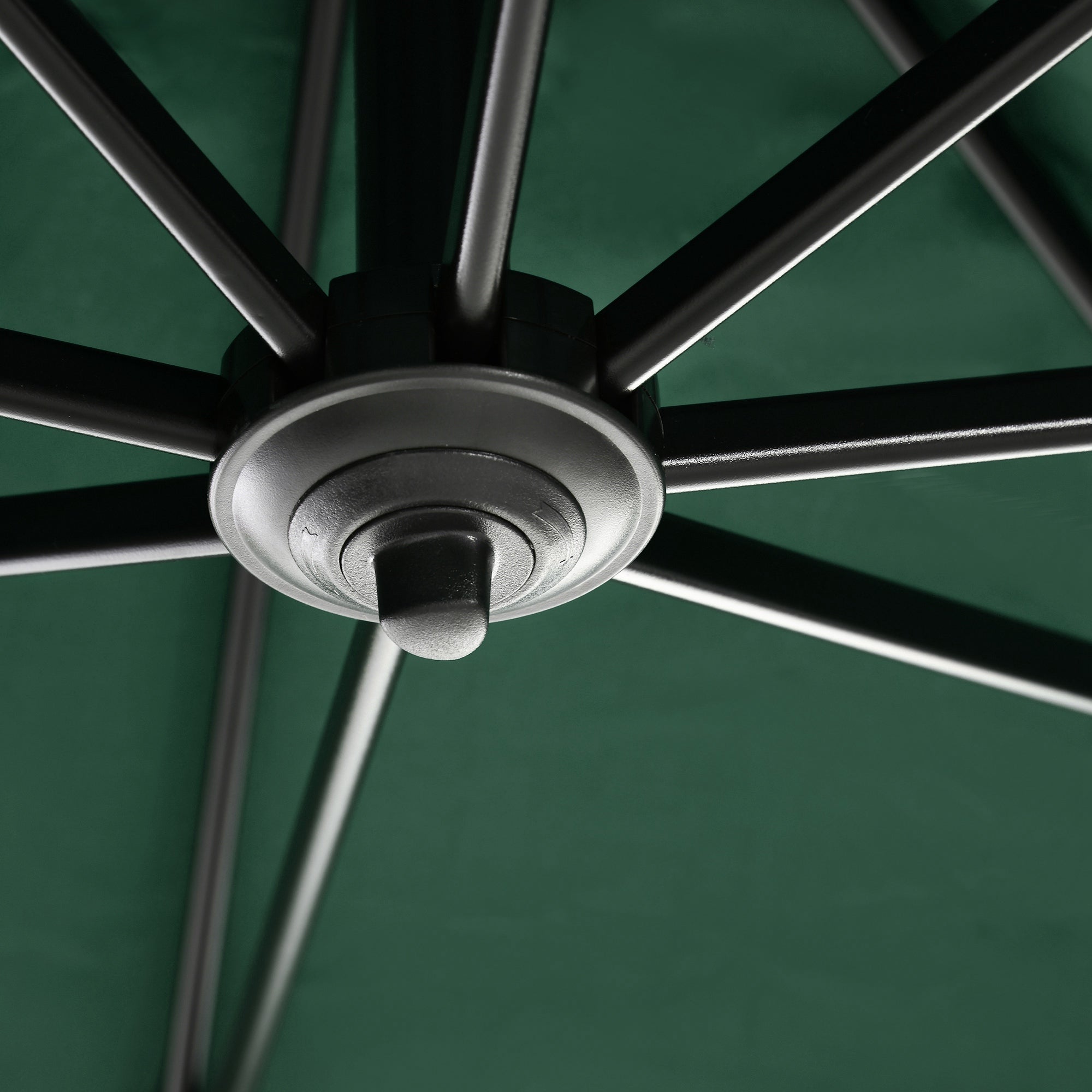 Outsunny Square Umbrella Parasol W/360° Rotation, 245Lx245Wx248H cm-Green - North Peak Garden Furniture