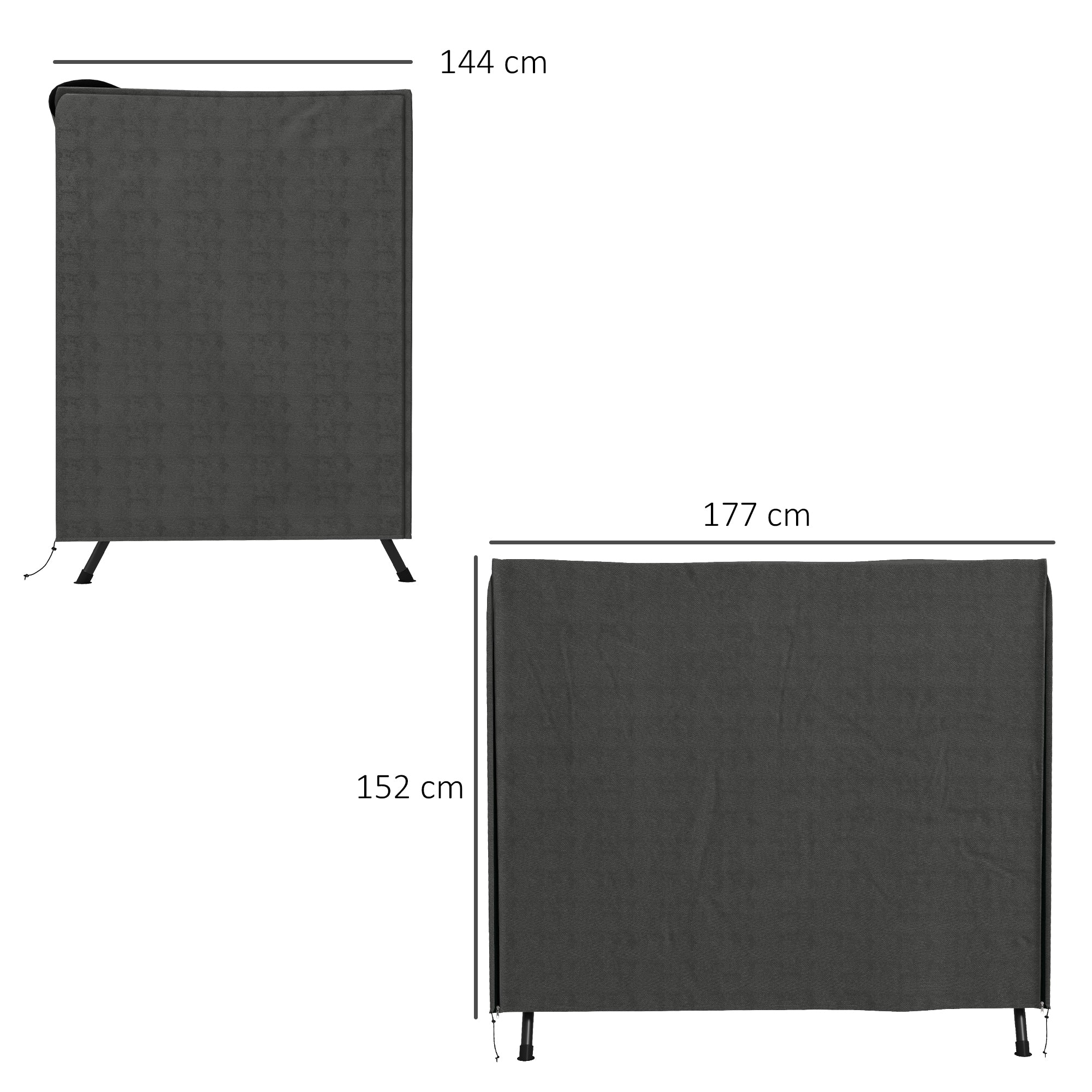 Outsunny 152 x 177cm Three-Seater Swing Chair Protective Cover Grey - North Peak Garden Furniture