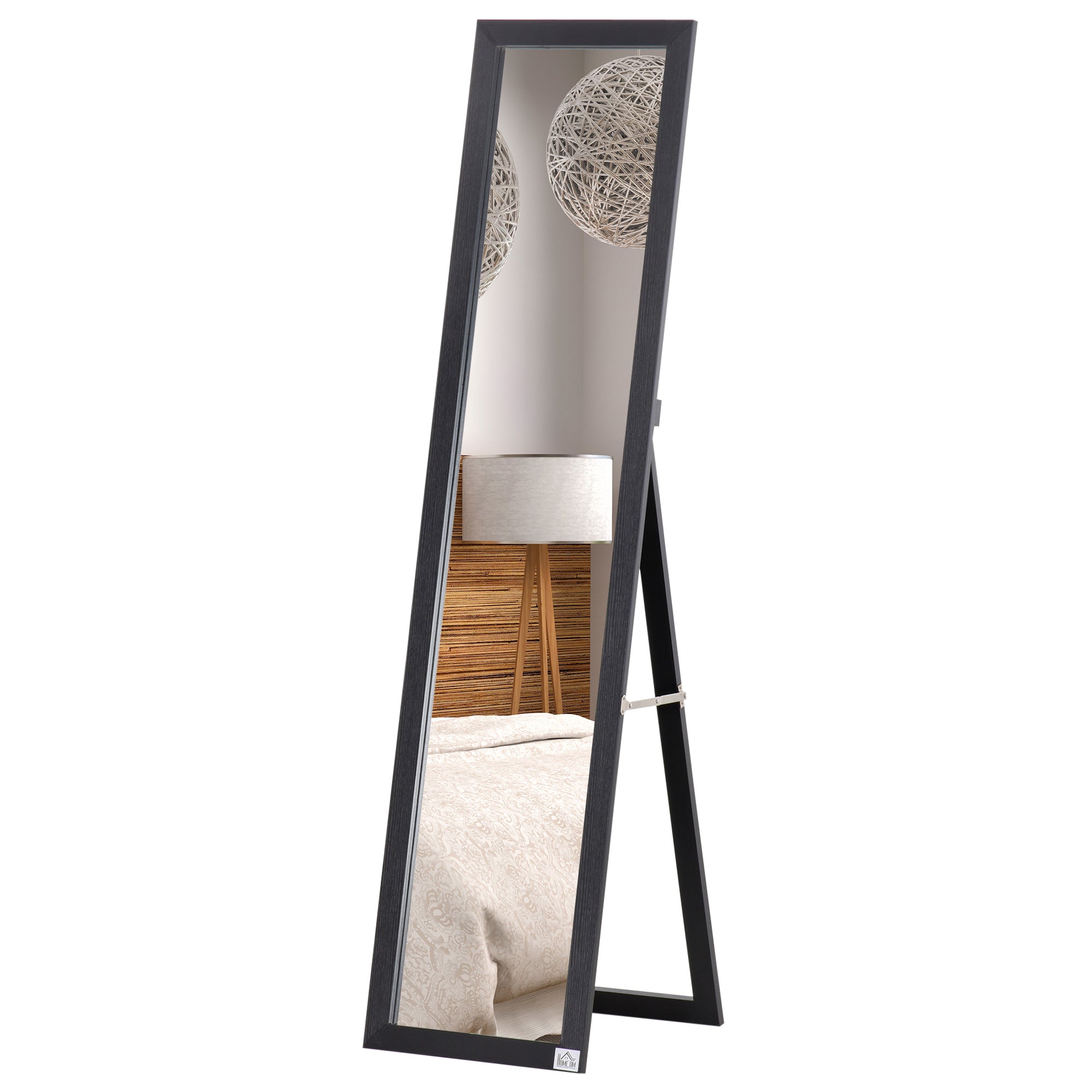 HOMCOM Full Length Mirror for Bedroom, Free Standing Dressing Mirror, Wall Mirror for Living Room, 37 x 154 cm, Black