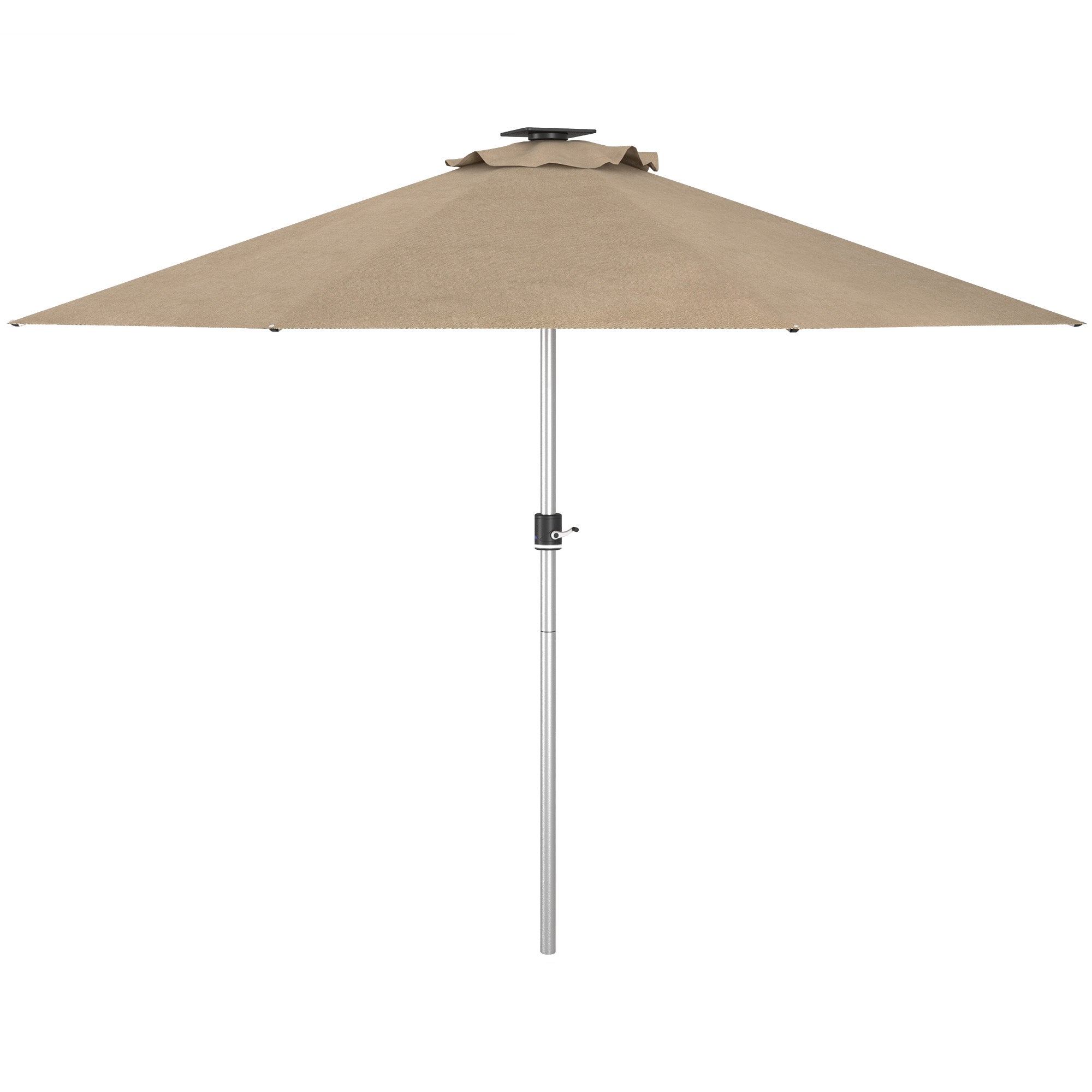 Outsunny 3m Parasol, with Solar-Powered LED Lights - Khaki