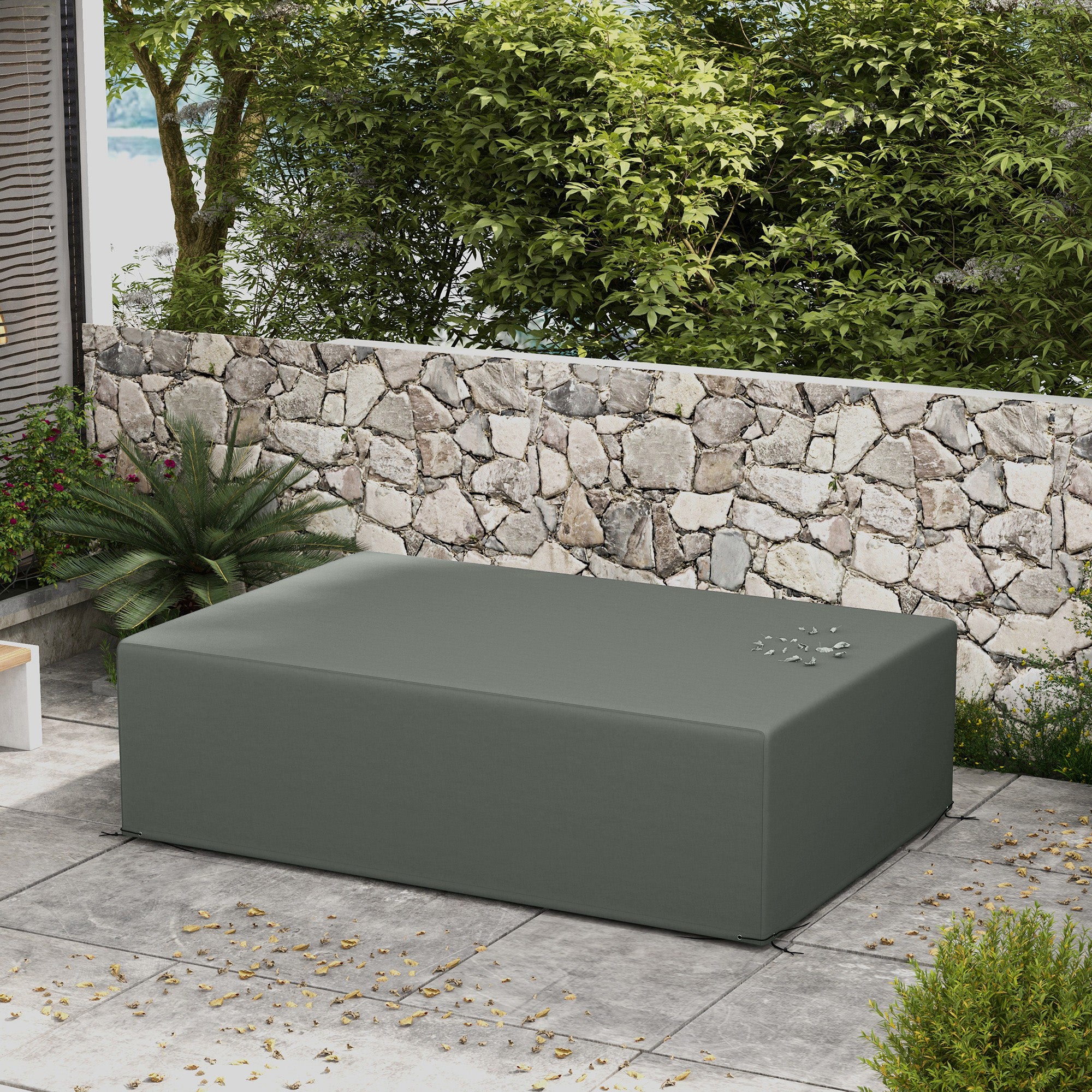 Outsunny Outdoor Garden Furniture Cover Waterproof, Anti-UV 600D Heavy Duty Oxford Fabric Patio Furniture Cover for Rectangular Sofa Table Set, Dark Grey, 245 x 165 x 66 cm - North Peak Garden Furniture