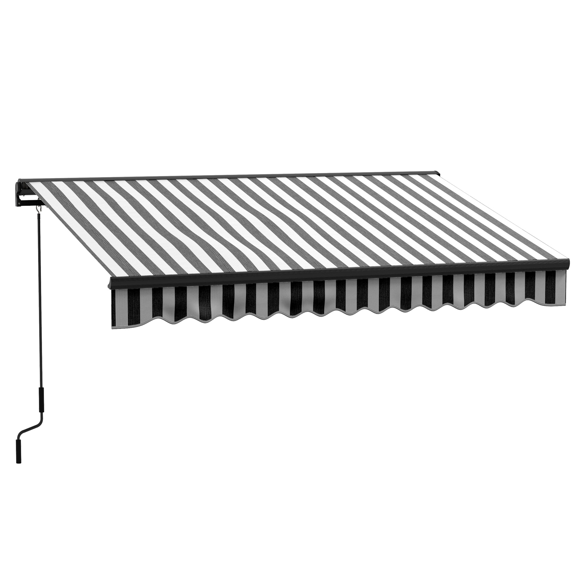 Outsunny 3 x 2m Aluminium Frame Electric Awning, with Remote - Grey/White - North Peak Garden Furniture