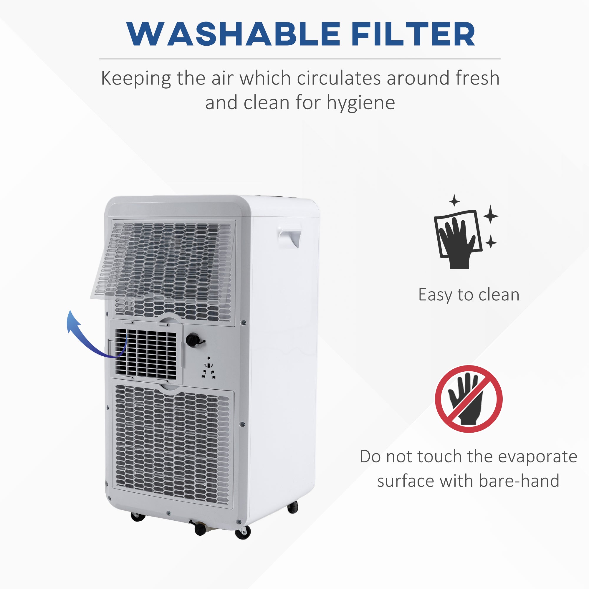 HOMCOM 10000 BTU Air Conditioning Unit, 3-in-1 Portable Air Conditioner, Dehumidifier, Cooling Fan with Remote Control, LED Display, 2 Speeds, 24H Timer, Window Venting Kit, 18m² - North Peak Garden Furniture