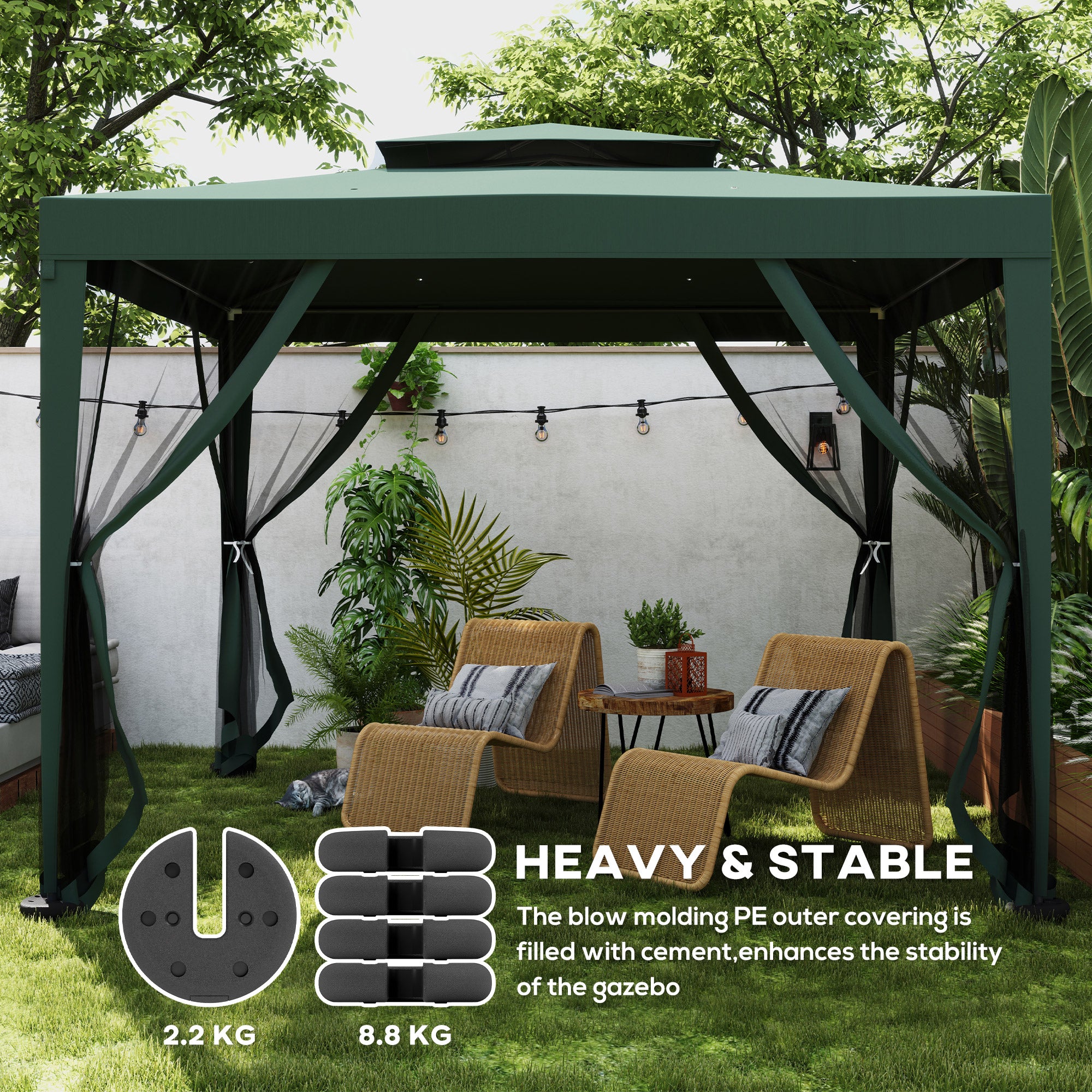 Outsunny Set of 4 PCs Gazebo Sand Weight Bag Bags Leg Weights Marquee Party Tent Canopy 8.8KG - North Peak Garden Furniture