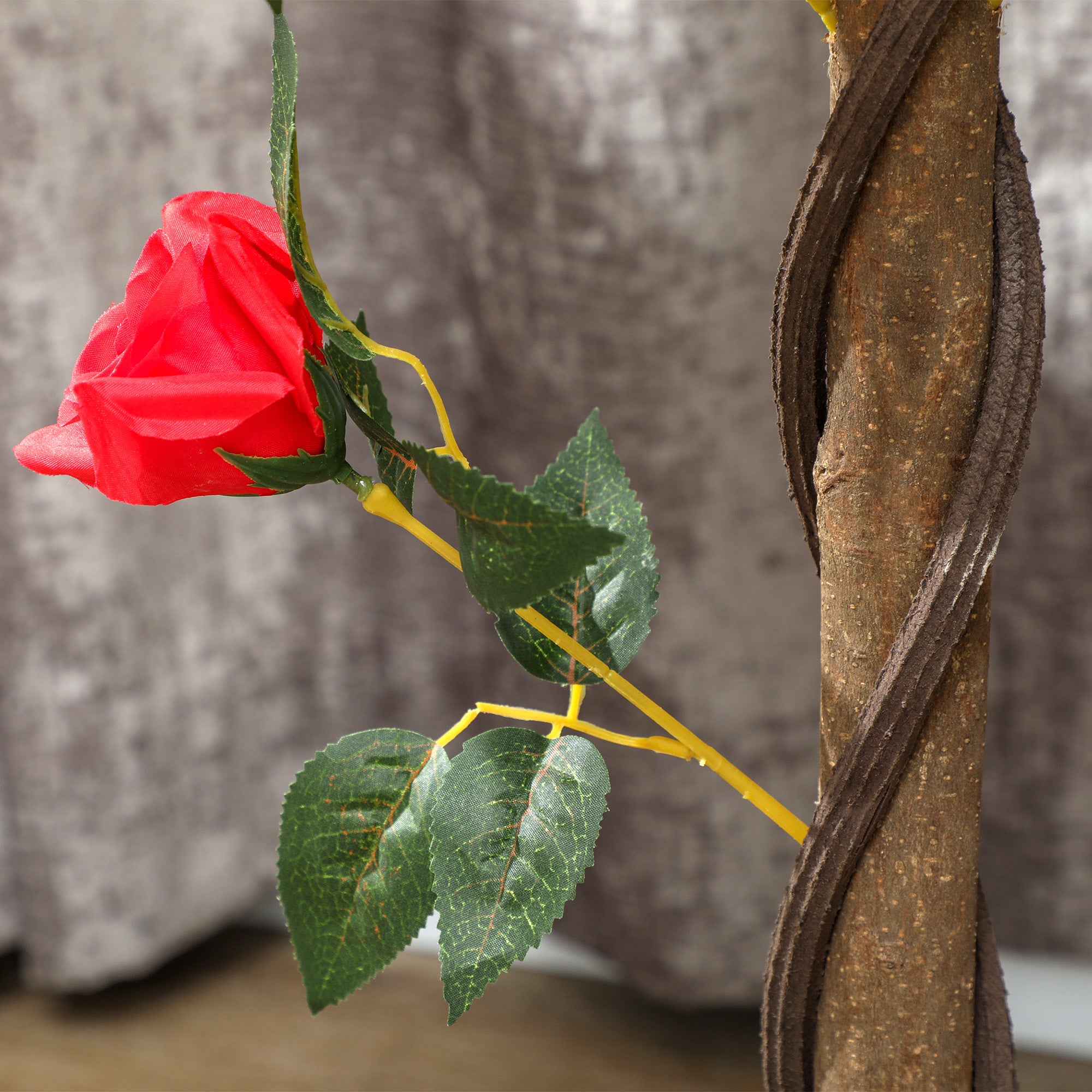Outsunny Set of 2 Artificial Plants White Rose Floral in Pot, Fake Plants for Home Indoor Outdoor Decor, 90cm, Red - North Peak Garden Furniture