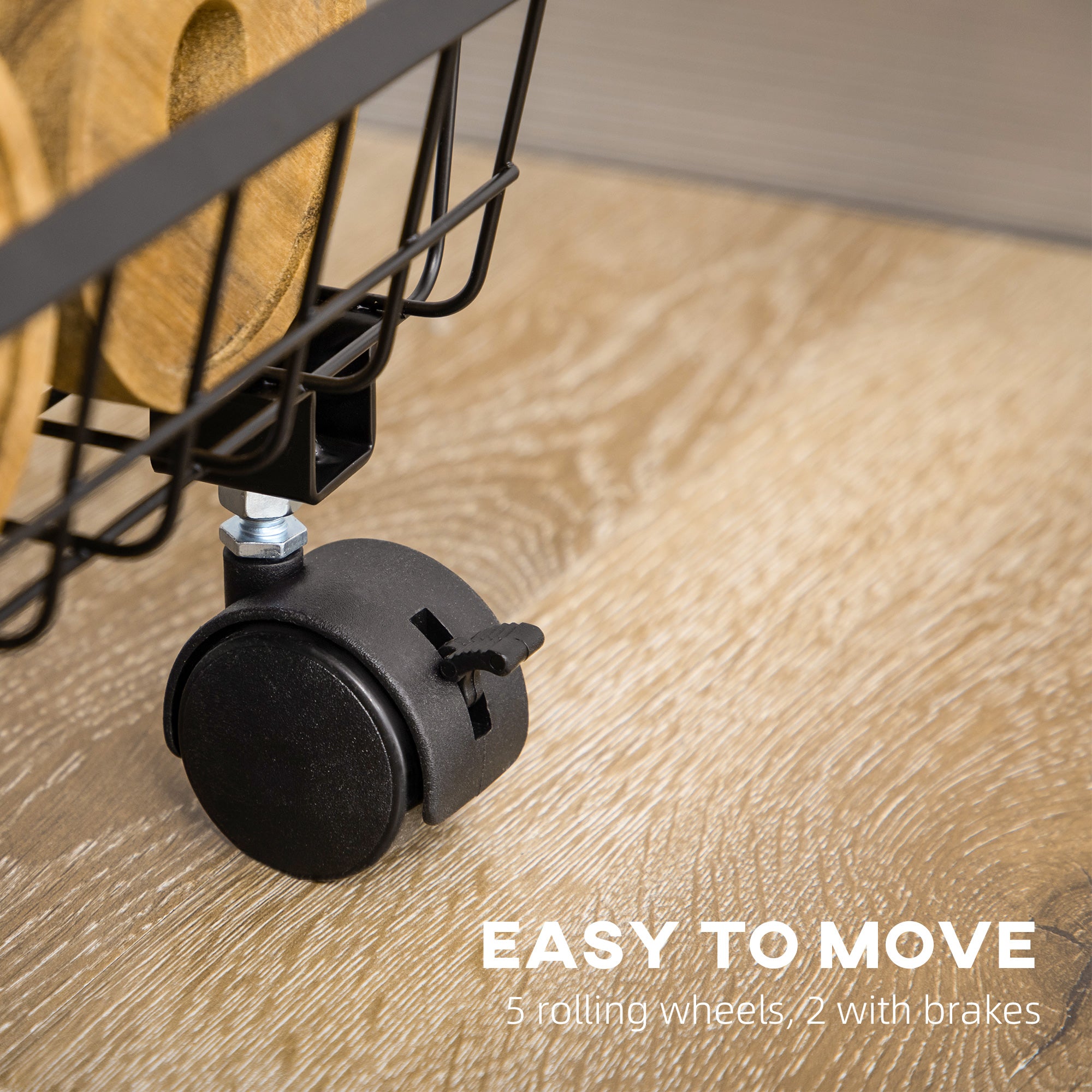 HOMCOM 5 Tier Storage Trolley, Stackable Fruit Vegetable Cart for Kitchen, Living Room, 40 x 2 x 97 cm, Black