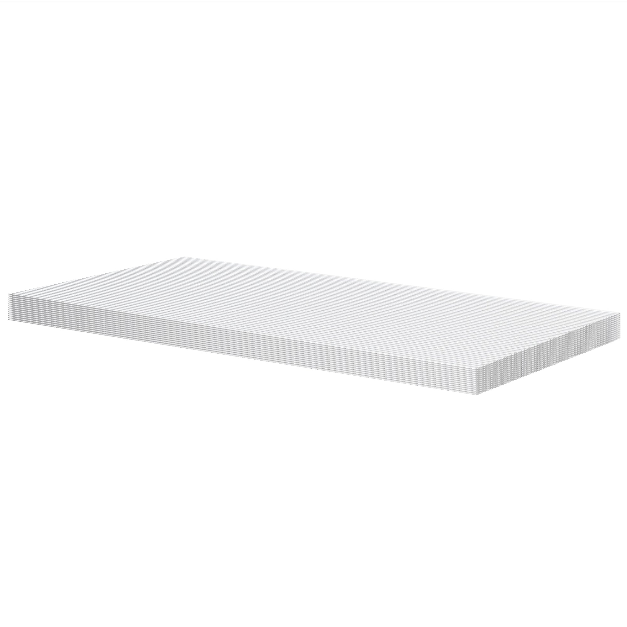 Outsunny 14 Pieces Polycarbonate Sheets, 121 x 61 x 0.4cm Twin-Wall Plastic Roofing Sheets, 10m² Replacement Greenhouse Panels, Waterproof and UV Protection, Clear - North Peak Garden Furniture