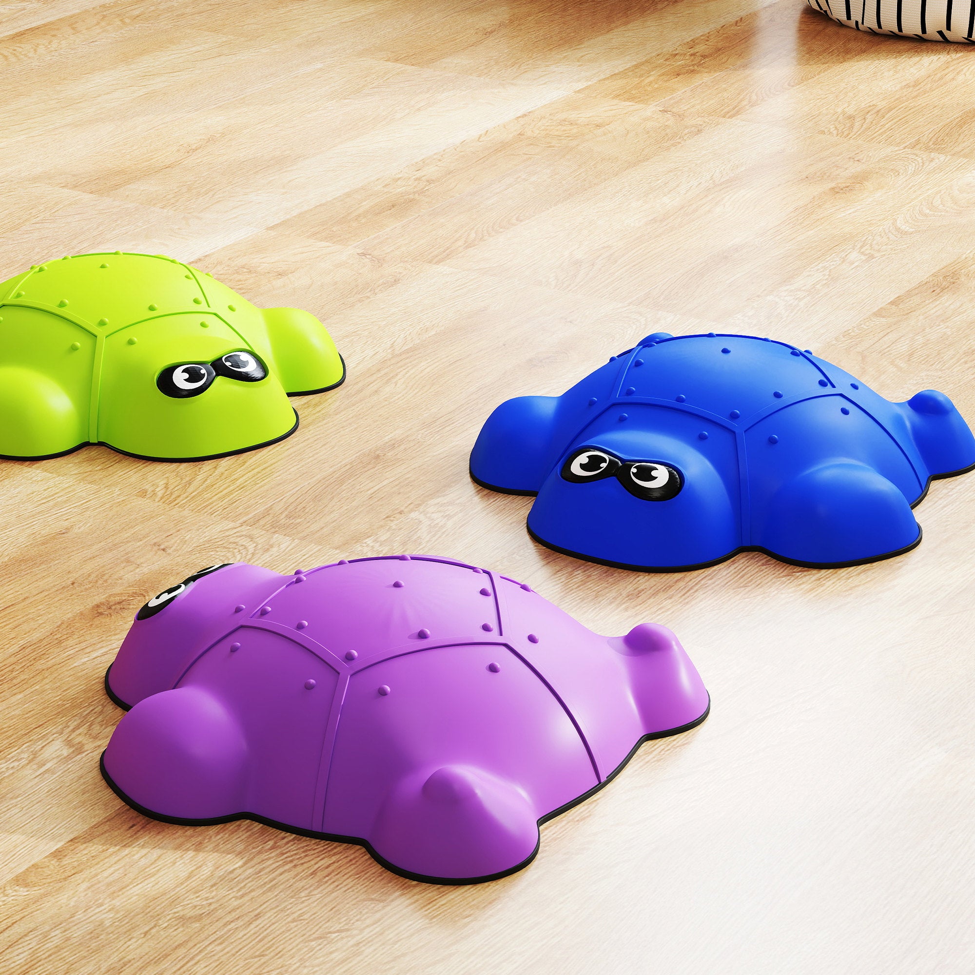 AIYAPLAY 9 PCS Balance Stepping Stones with Non-slip Edge, Indoor Outdoor Obstacle Courses for Kids Ages 3-8 Years, Multicoloured - North Peak Garden Furniture