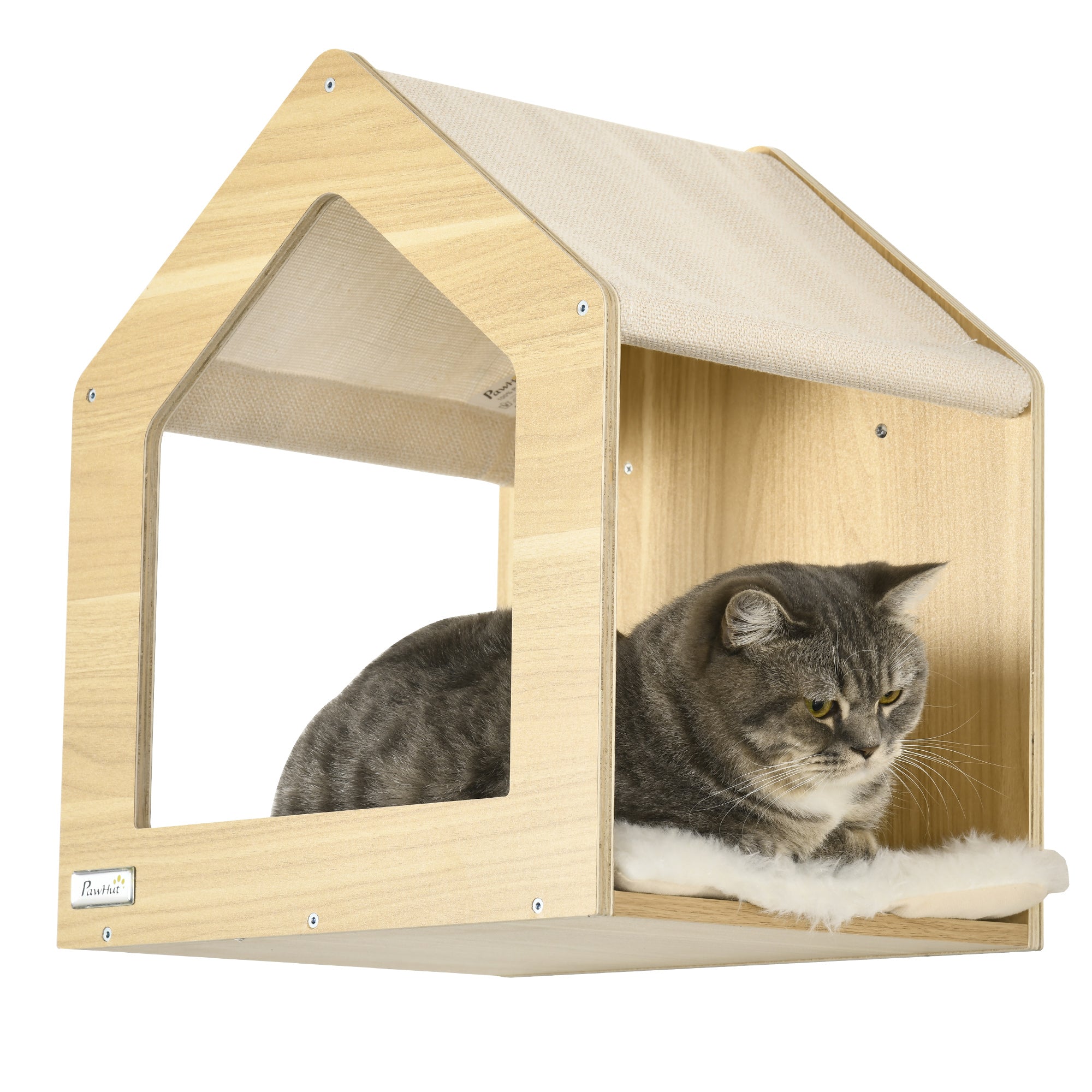 PawHut 8 Piece Cat Shelves Set, with Cat House, Three Perches, Three Scratching Posts - North Peak Garden Furniture