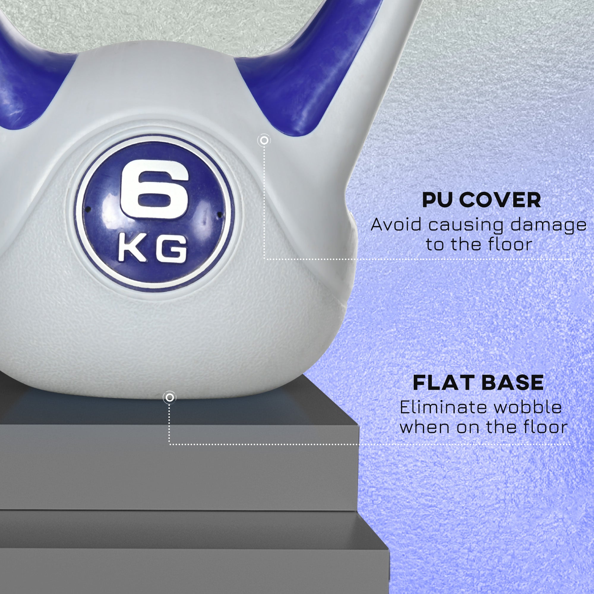 SPORTNOW Kettlebell, 6kg Kettle Bells with Handle for Home Gym Weight Lifting and Strength Training, Purple and Grey - North Peak Garden Furniture