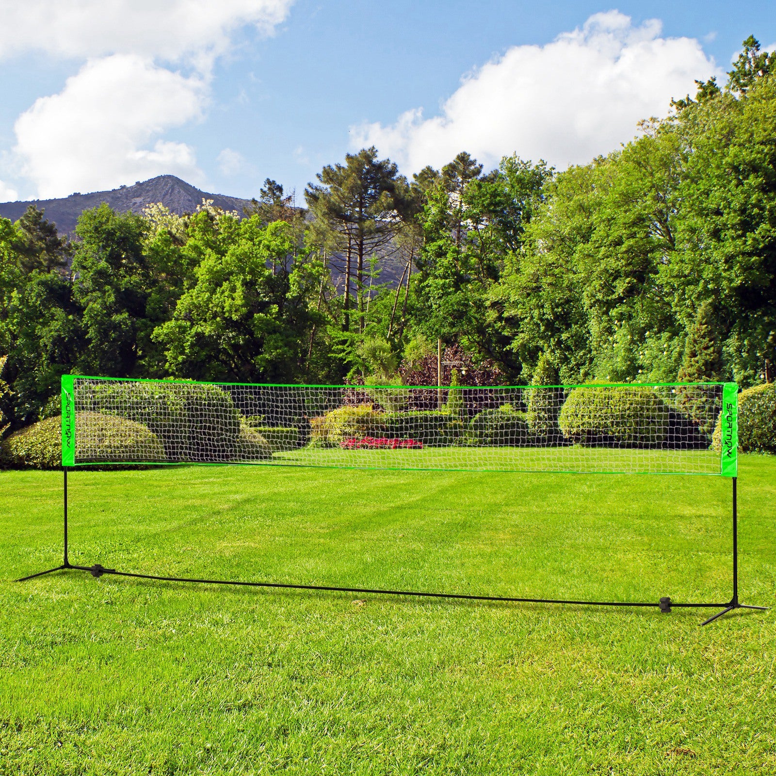 SPORTNOW Badminton Net Set, Height Adjustable Net for Pickleball, Volleyball, Badminton, with 3 Shuttlecocks, 4 Rackets - North Peak Garden Furniture