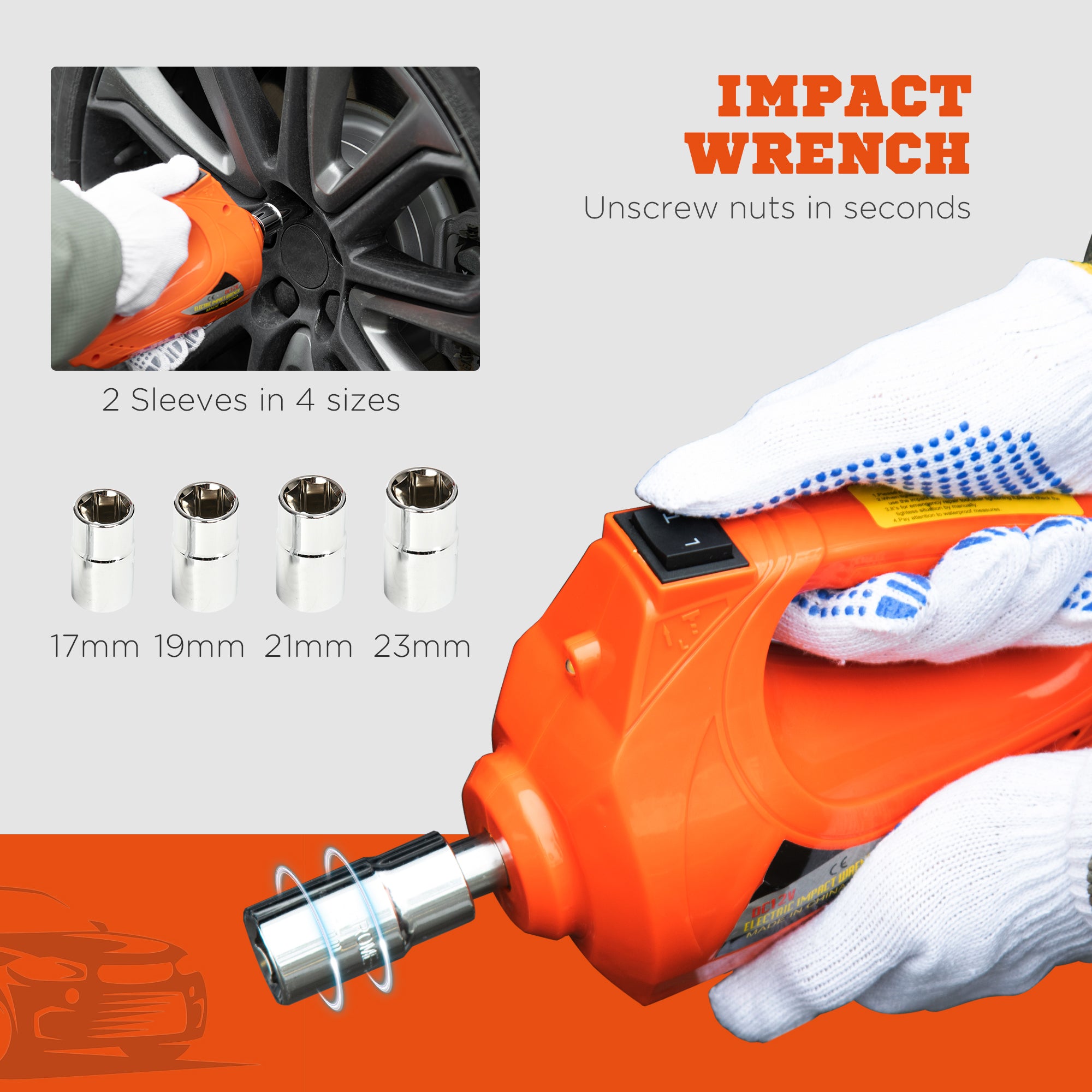 DURHAND 5 Ton Electric Car Jack Kit with 12V Auto Car Floor Jack, Impact Wrench, 15.5-45cm Car Tyre Lift Kit Emergency Tyre Repair Kit with Case for Cars, SUVs, Sedans, MPVs - North Peak Garden Furniture