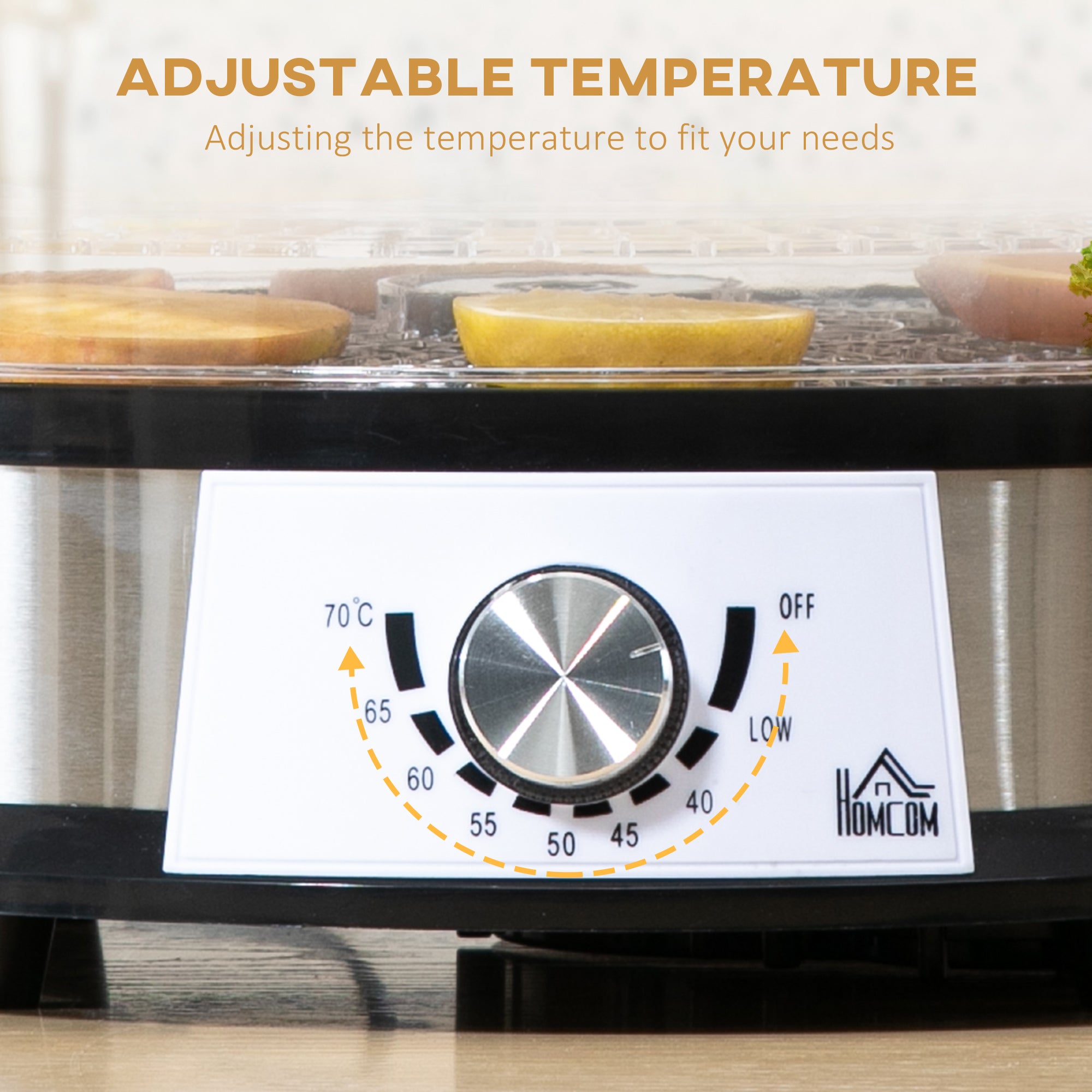 HOMCOM 40-70℃ Five-Tray Food Dehydrator - North Peak Garden Furniture