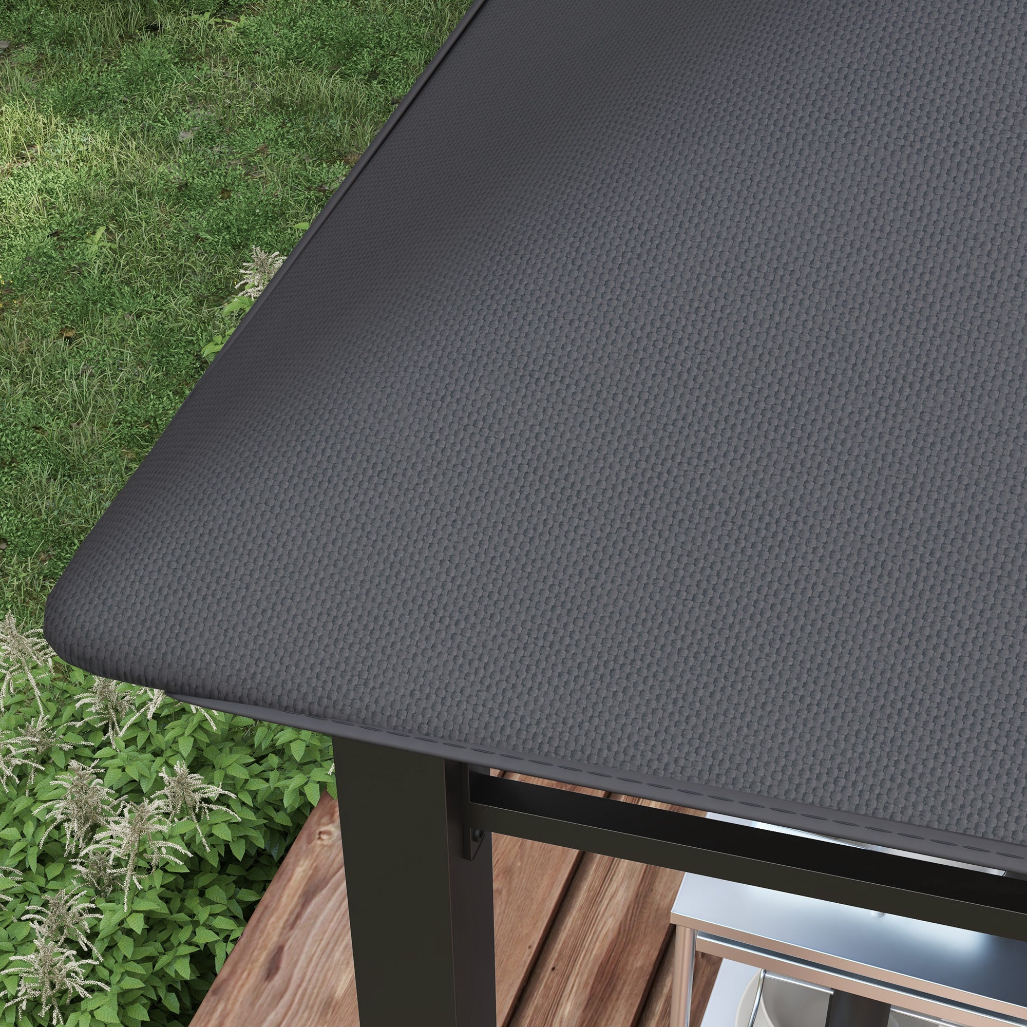 Outsunny 3x3(m) Outdoor Gazebo Garden Gazebo Pavilion Sunshade Canopy Tent with Steel Frame, Grey - North Peak Garden Furniture