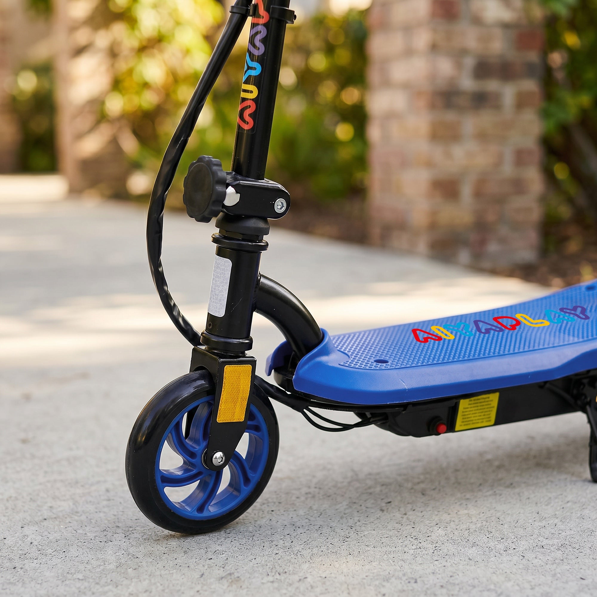 HOMCOM Foldable Electric Scooter, with LED Headlight, for Ages 7-14 Years - Blue