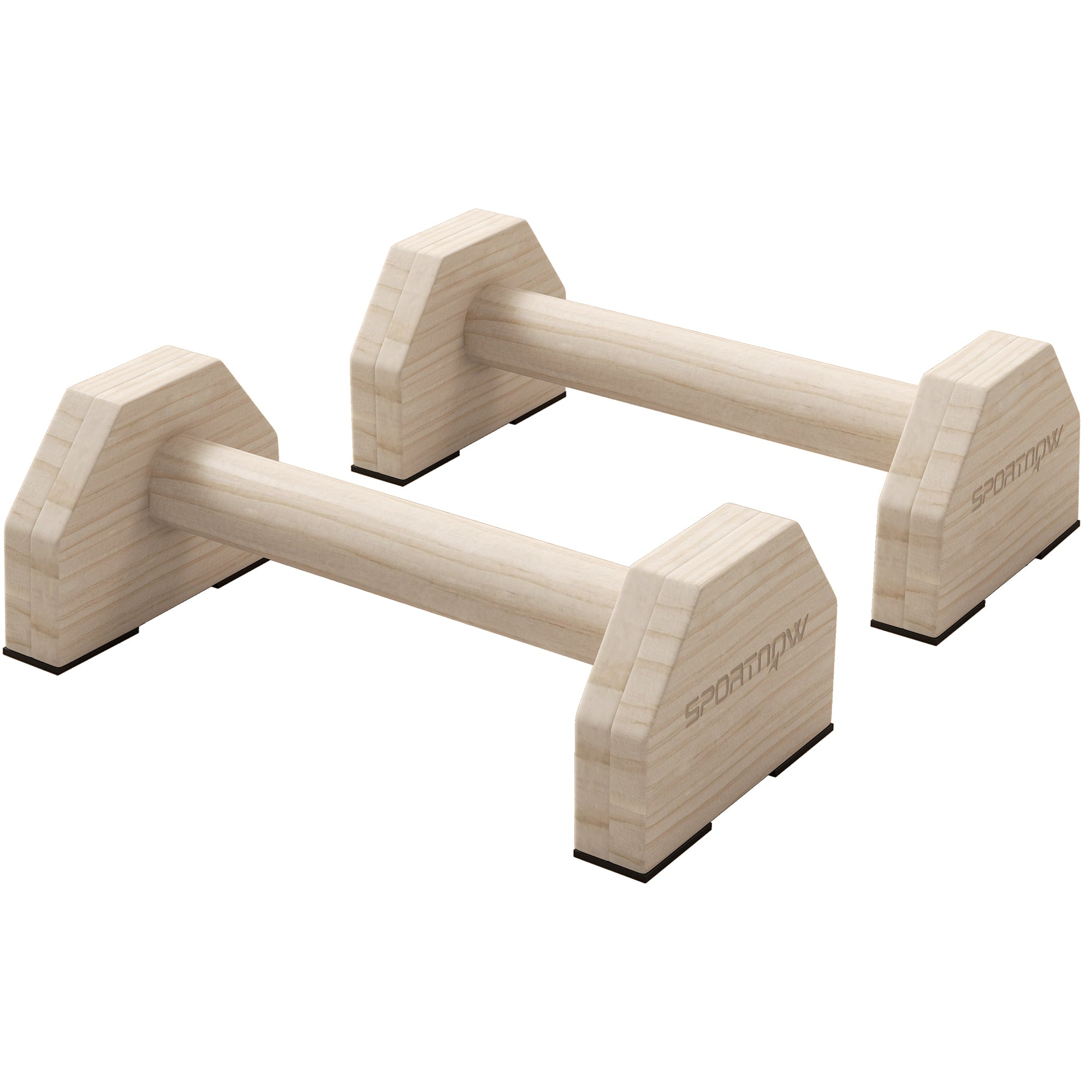 SPORTNOW Wooden Parralletes Bars, Push Up Handles with Non-Slip Base, Calisthenics Equipment, for Home Gym, Training