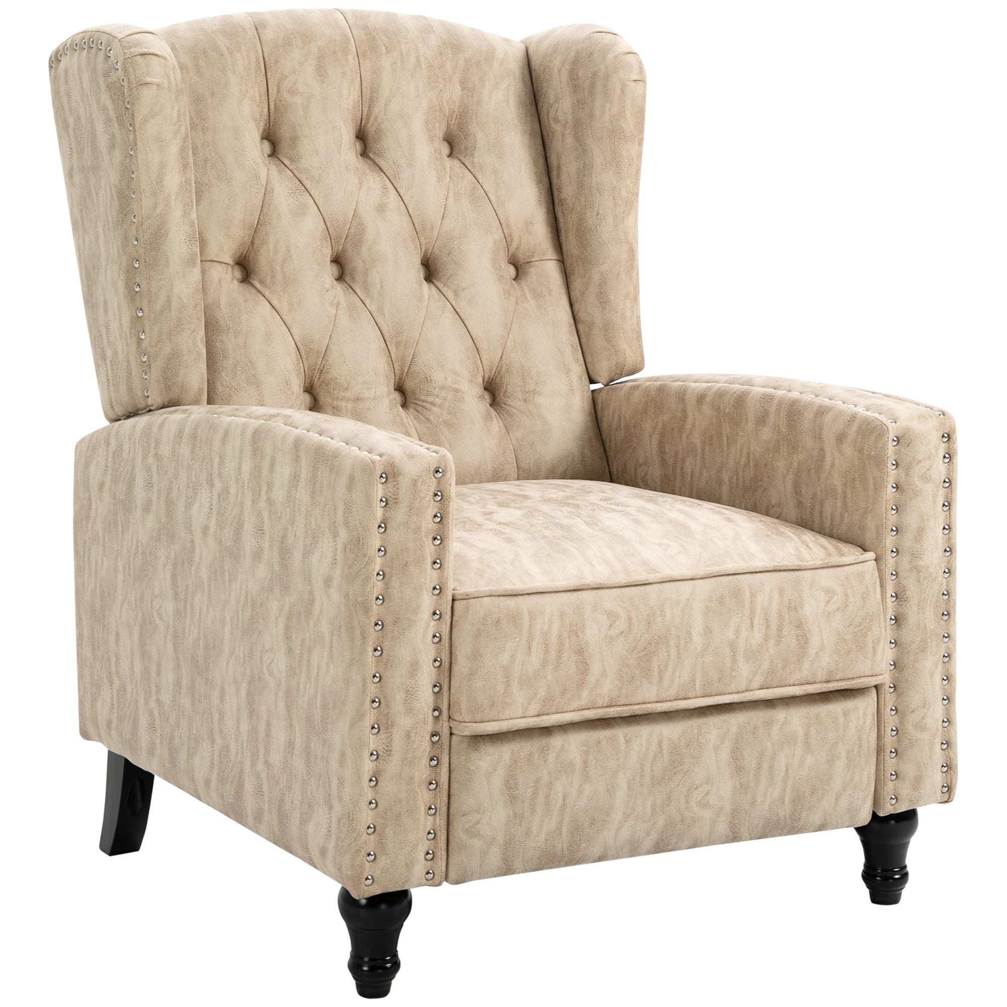 HOMCOM Chesterfield-Style Reclining Armchair - Beige