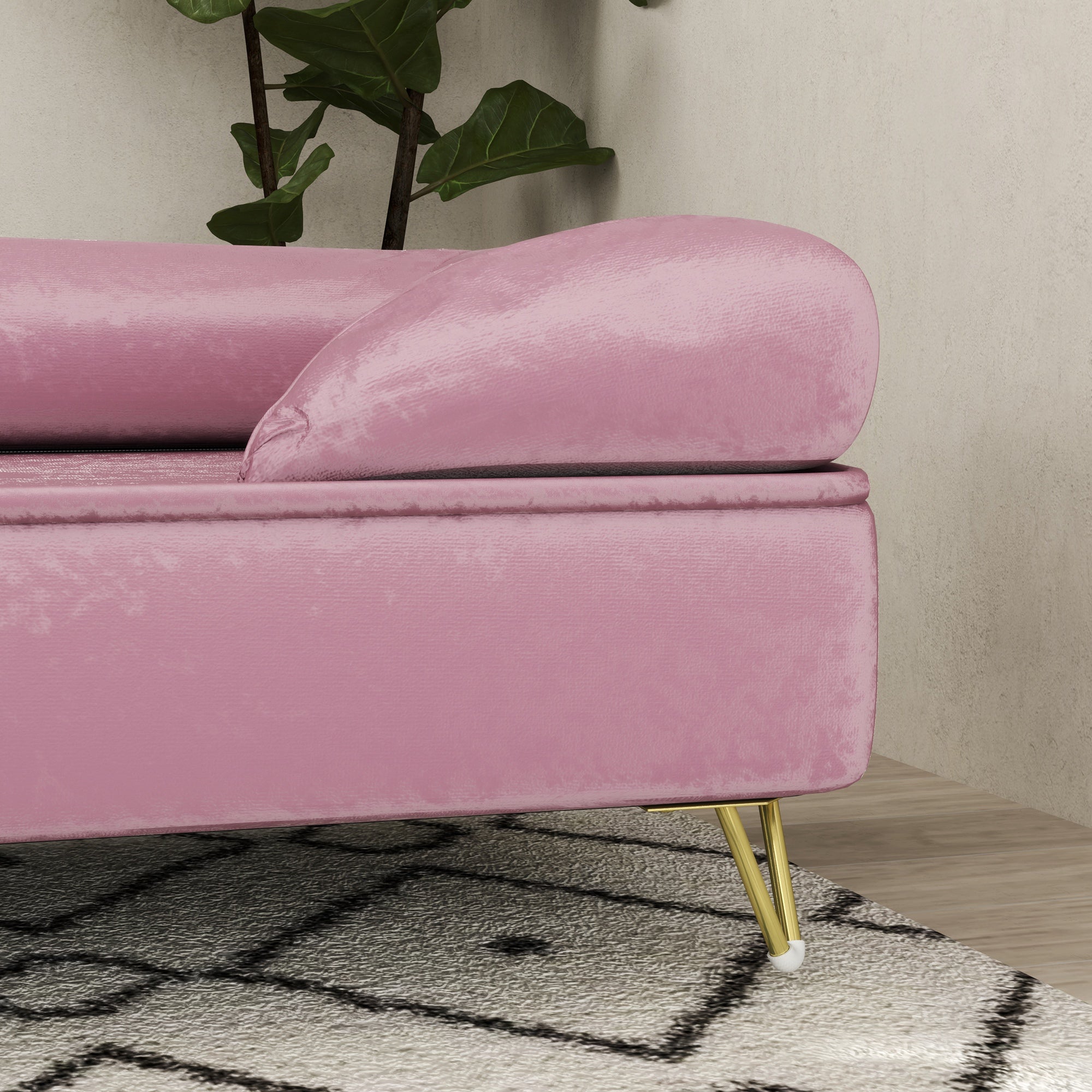 PawHut Cat Sofa Pet Couch w/ Removable Backrest, Soft Cushion, Washable Cover, for Small and Medium Sized Dogs, Pink - North Peak Garden Furniture