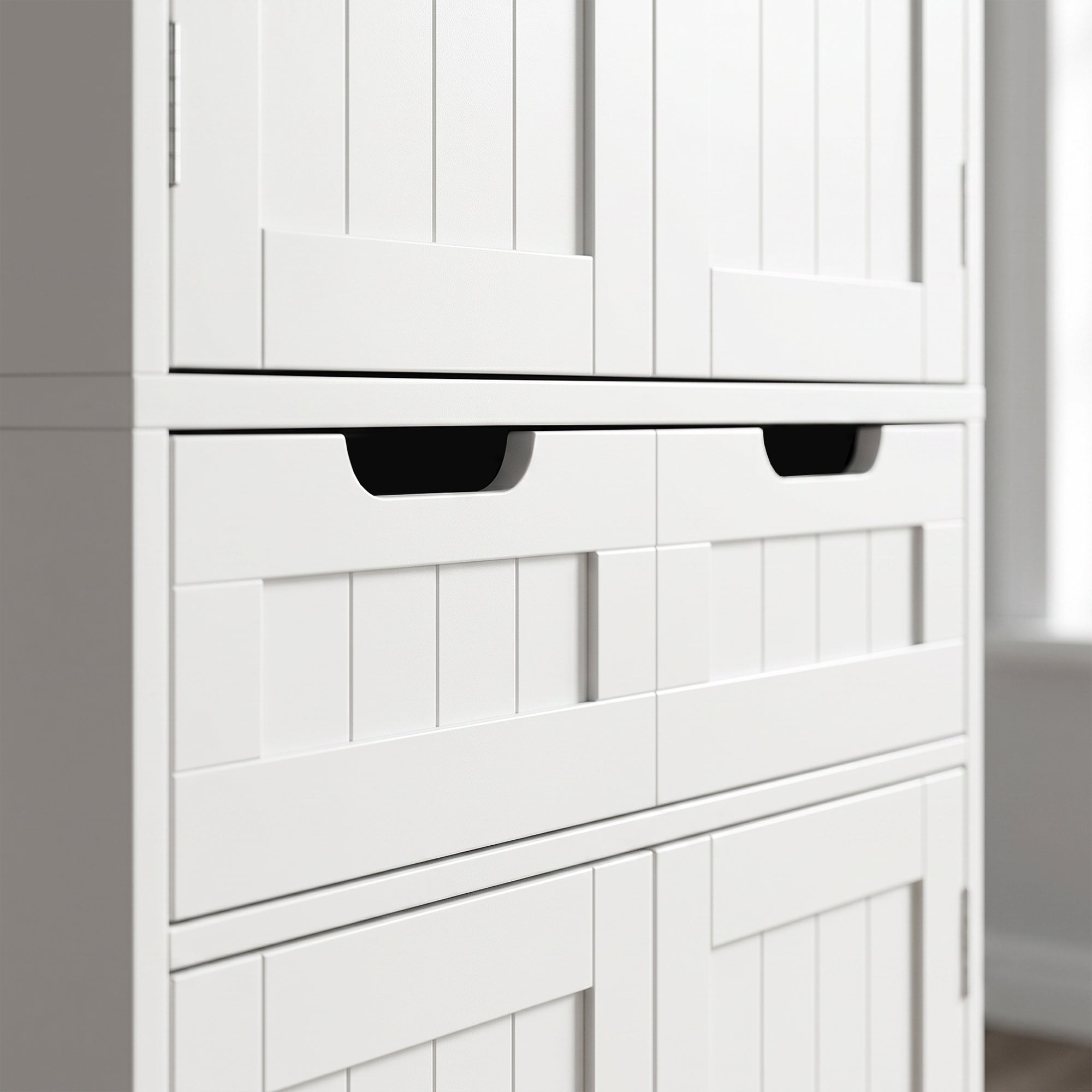 HOMCOM Tall Bathroom Cabinet, Freestanding Bathroom Storage Cabinet with Drawer, Shelves and Doors, 60 x 30 x 160 cm, White