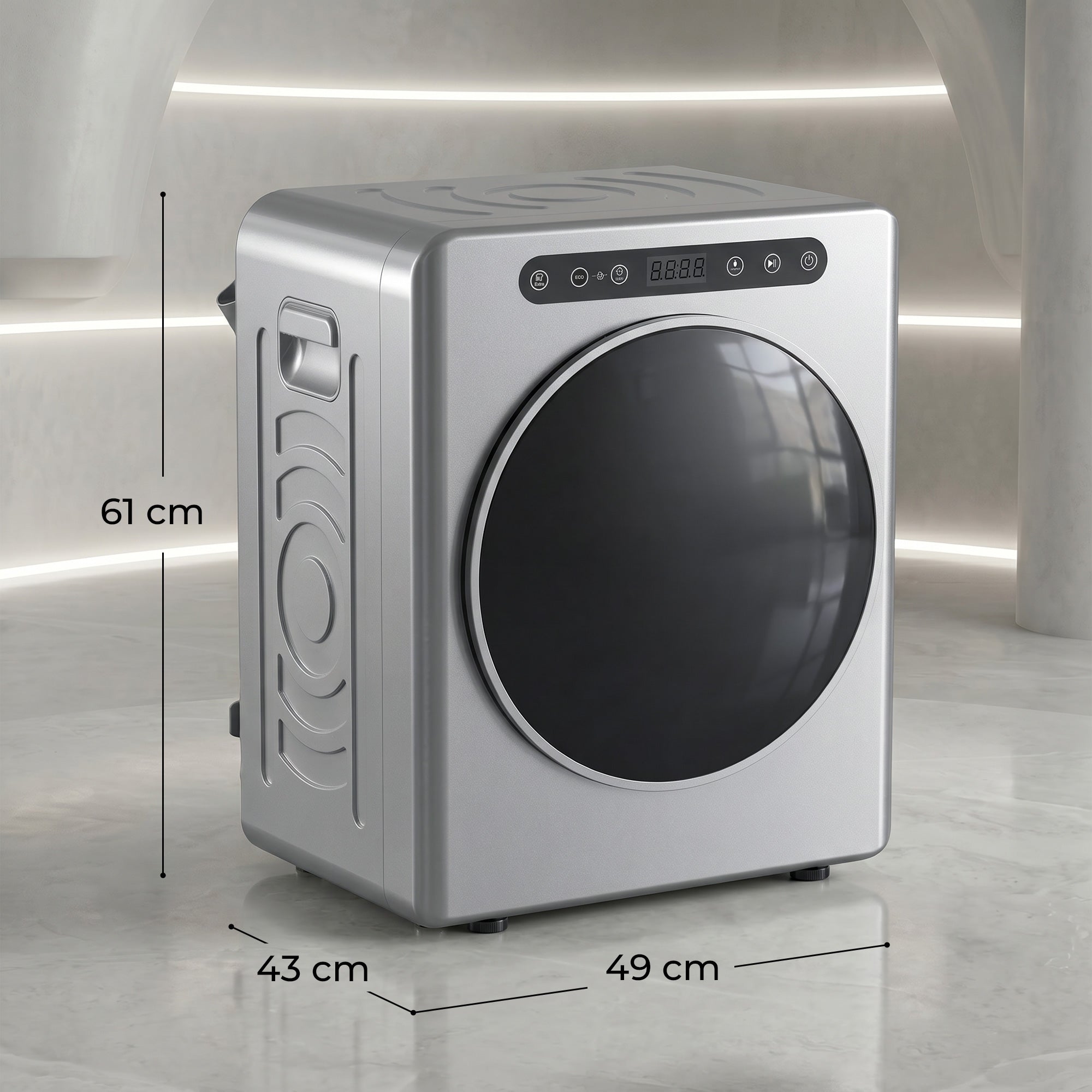 HOMCOM 5 kg Compact 40-60℃  Tumble Dryer - Silver Tone