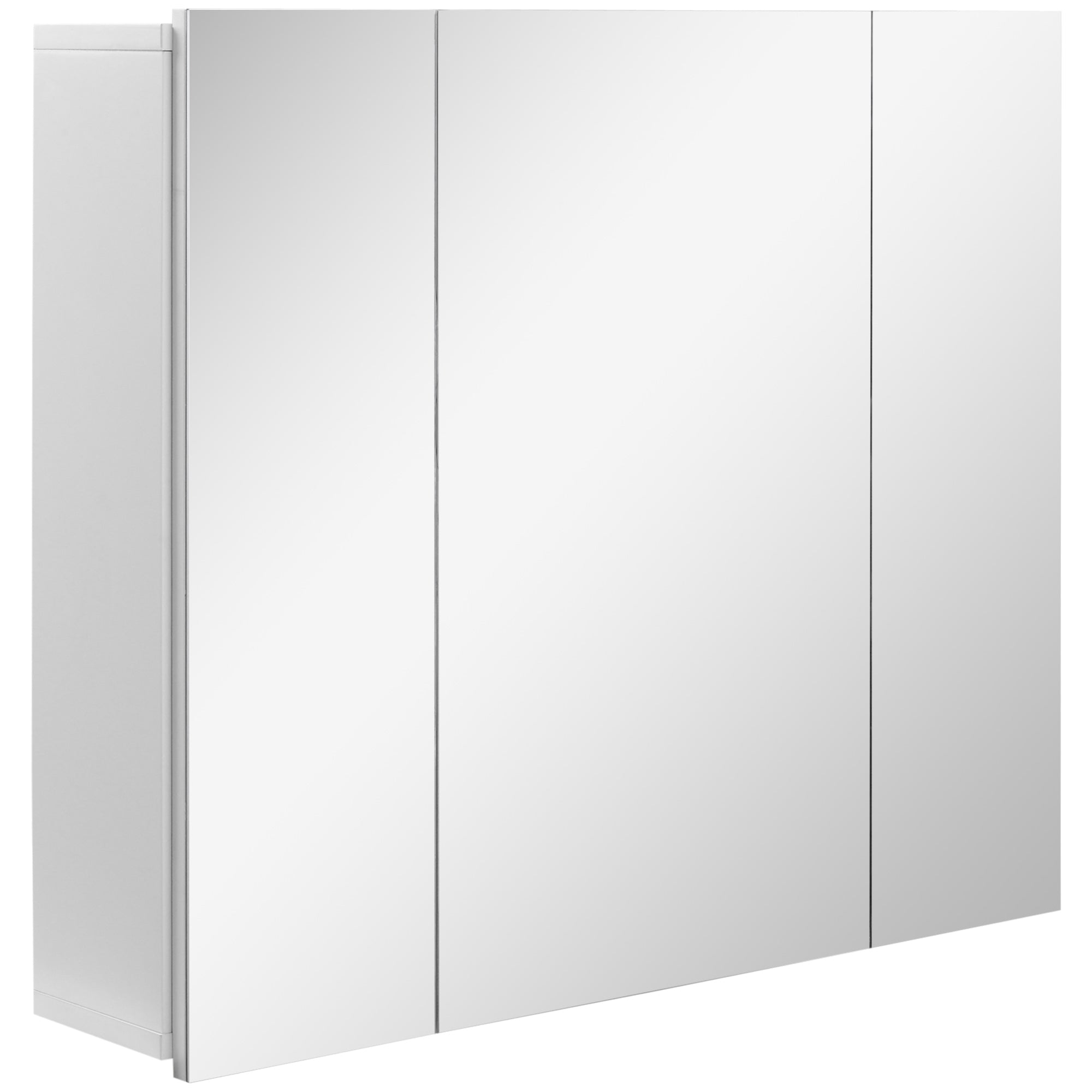 kleankin Wall Mounted Mirror Cabinet - White - North Peak Garden Furniture
