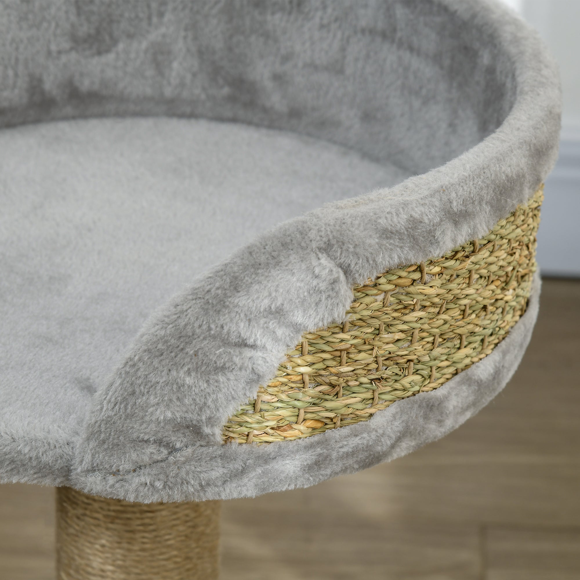 PawHut Cat Tree Tower with Scratching Posts, Grey - North Peak Garden Furniture