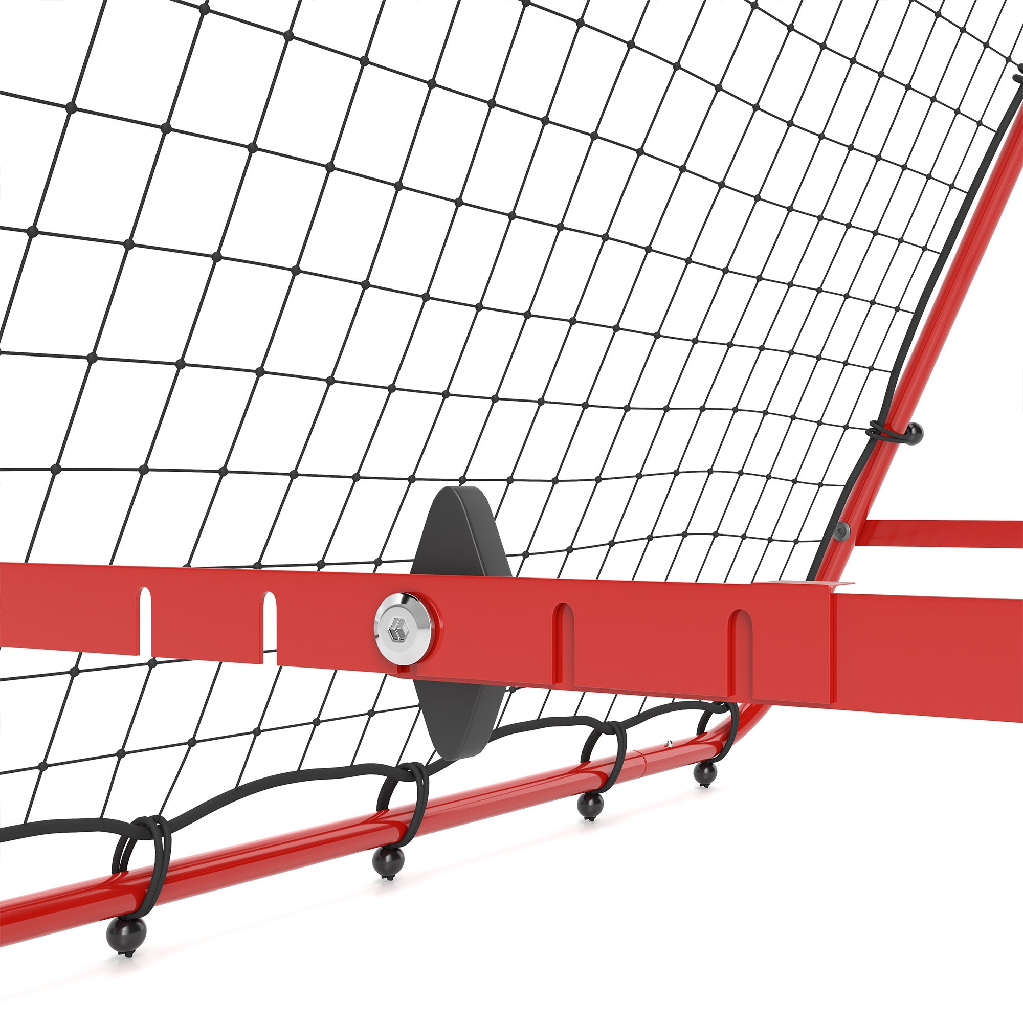 HOMCOM Double Sided Football Rebounder Net, Football Rebound Goal with 5 Adjustable Angles, Red - North Peak Garden Furniture